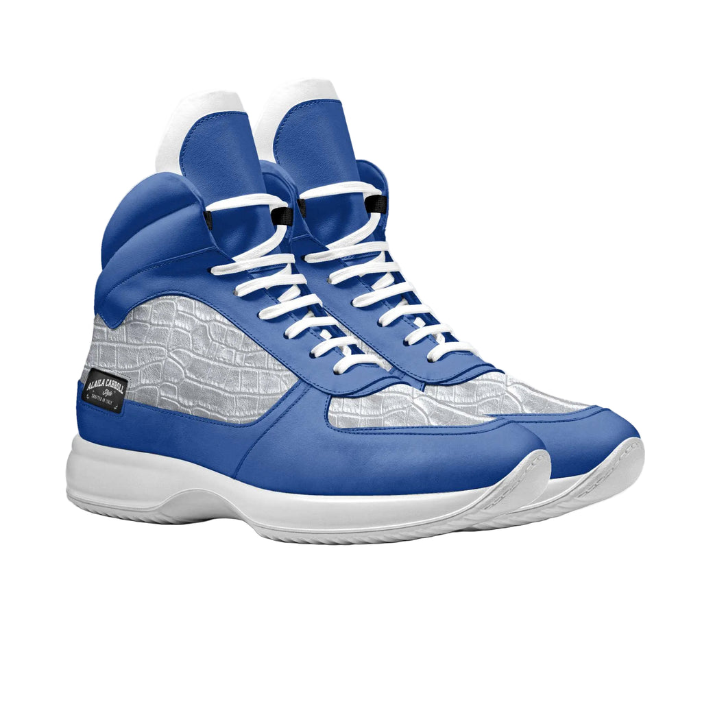 Shop the Alaila Carroll High-Top Street Runner in Blue & Silver, handcrafted in Italy from premium leather with padded ankle support and bold street style. Limited edition with certificate.
high top designer sneakers
Italian handcrafted sneakers
luxury street sneakers
blue silver sneakers
limited edition sneakers
premium leather high tops
fashion running sneakers
urban style footwear
designer athletic shoes
Alaila Carroll Style sneakers
padded ankle sneakers
contemporary high tops