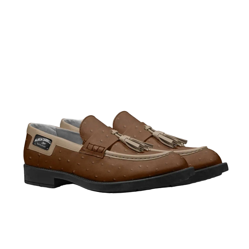 luxury leather loafers
Italian handcrafted loafers
designer men’s loafers
classic moccasin shoes
Ostrich brown leather slip-on shoes
limited edition loafers
premium fashion loafers
casual luxury footwear
Italian designer shoes
Alaila Carroll Style loafers
rubber sole loafers
contemporary loafers
