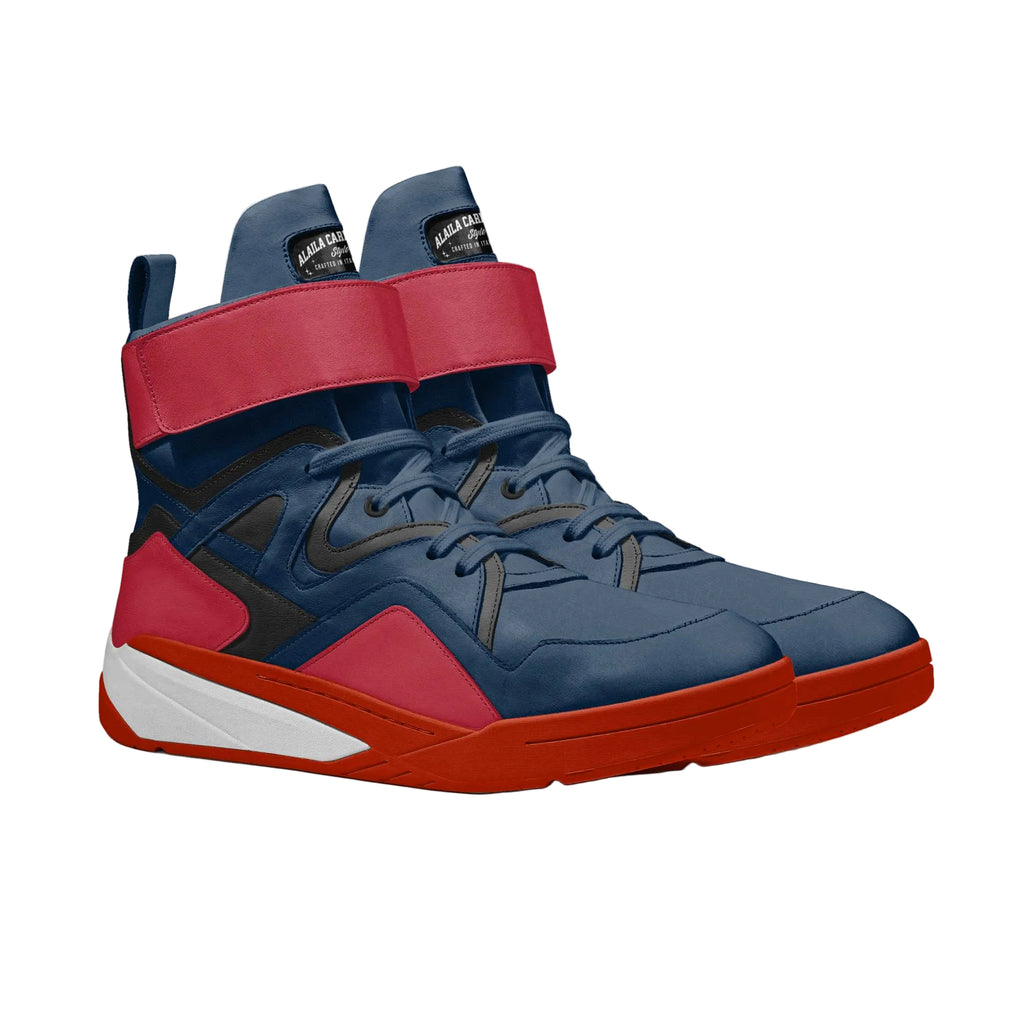 Shop Contemporary Strap High Top sneakers with Italian paneling, Velcro strap, oversized tongue logo, and Vibram sole for bold futuristic basketball-inspired style.

high top sneakers
futuristic sneakers
basketball style sneakers
designer sneakers for men
luxury high top shoes
italian material sneakers
streetwear sneakers
modern athletic shoes
urban fashion sneakers
vibram sole sneakers