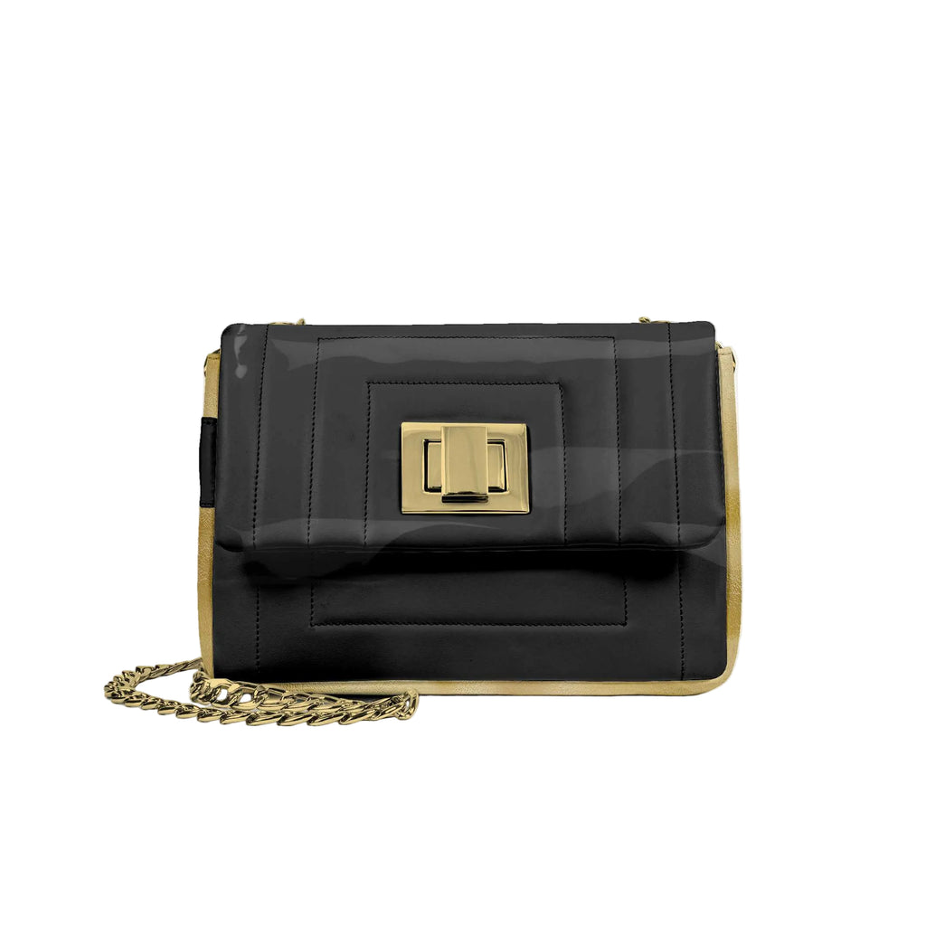 Shop the Designer Luxe Elegant Dress Bag in Black & Gold. Features metal clasp, logo detail, long metal strap, and premium interior finishes for luxury styling.

luxury dress bag
black and gold handbag
designer evening bag
elegant crossbody purse
formal fashion handbag
statement luxury bag
designer shoulder bag
