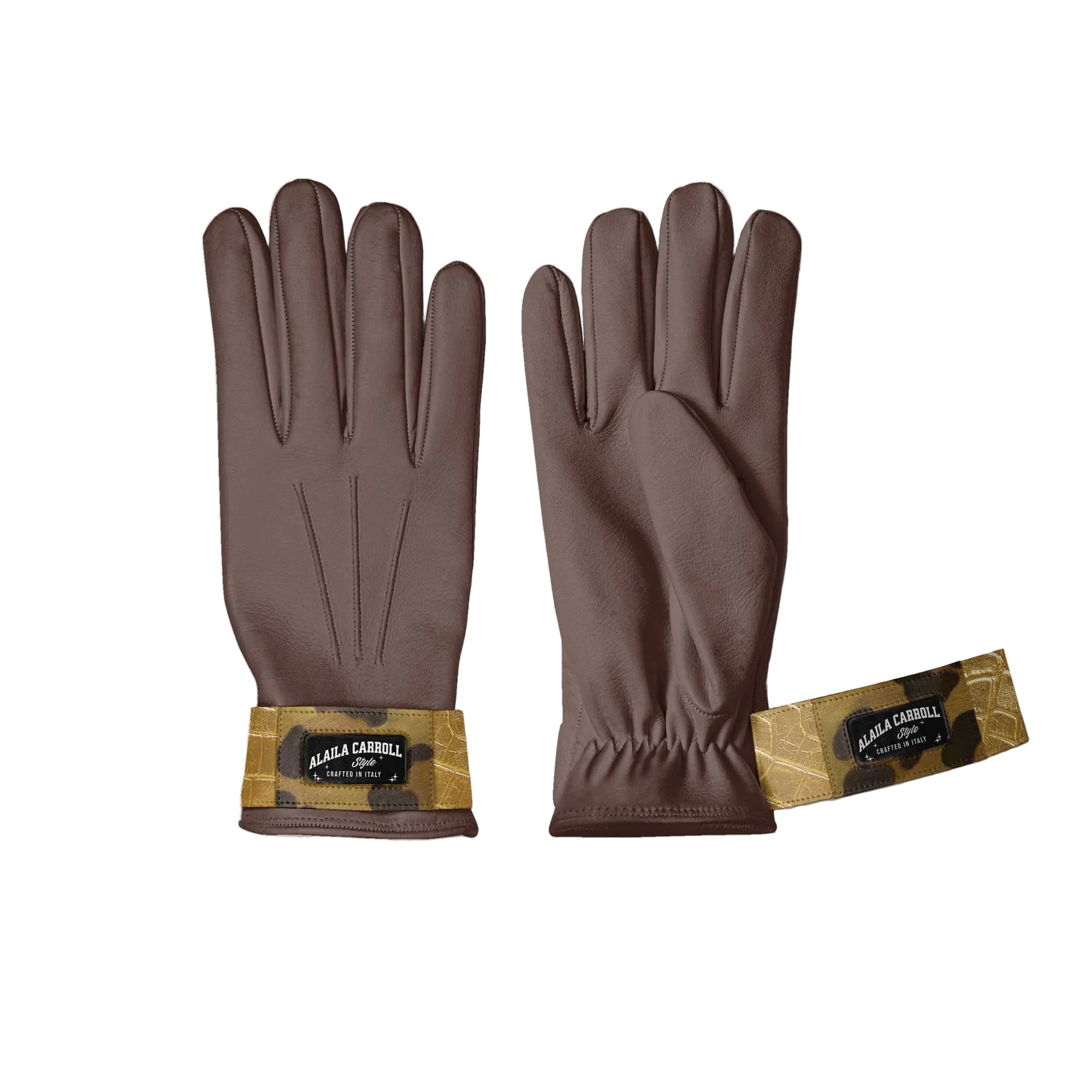 Shop Designer Luxe Fashion Gloves in Brown, Gold & Leopard. Made from premium Italian leather with a custom band and logo for luxury winter style.

designer leather gloves
Italian leather fashion gloves
luxury winter accessories
men’s designer gloves
women’s designer gloves
leopard print gloves
fashion gloves luxury