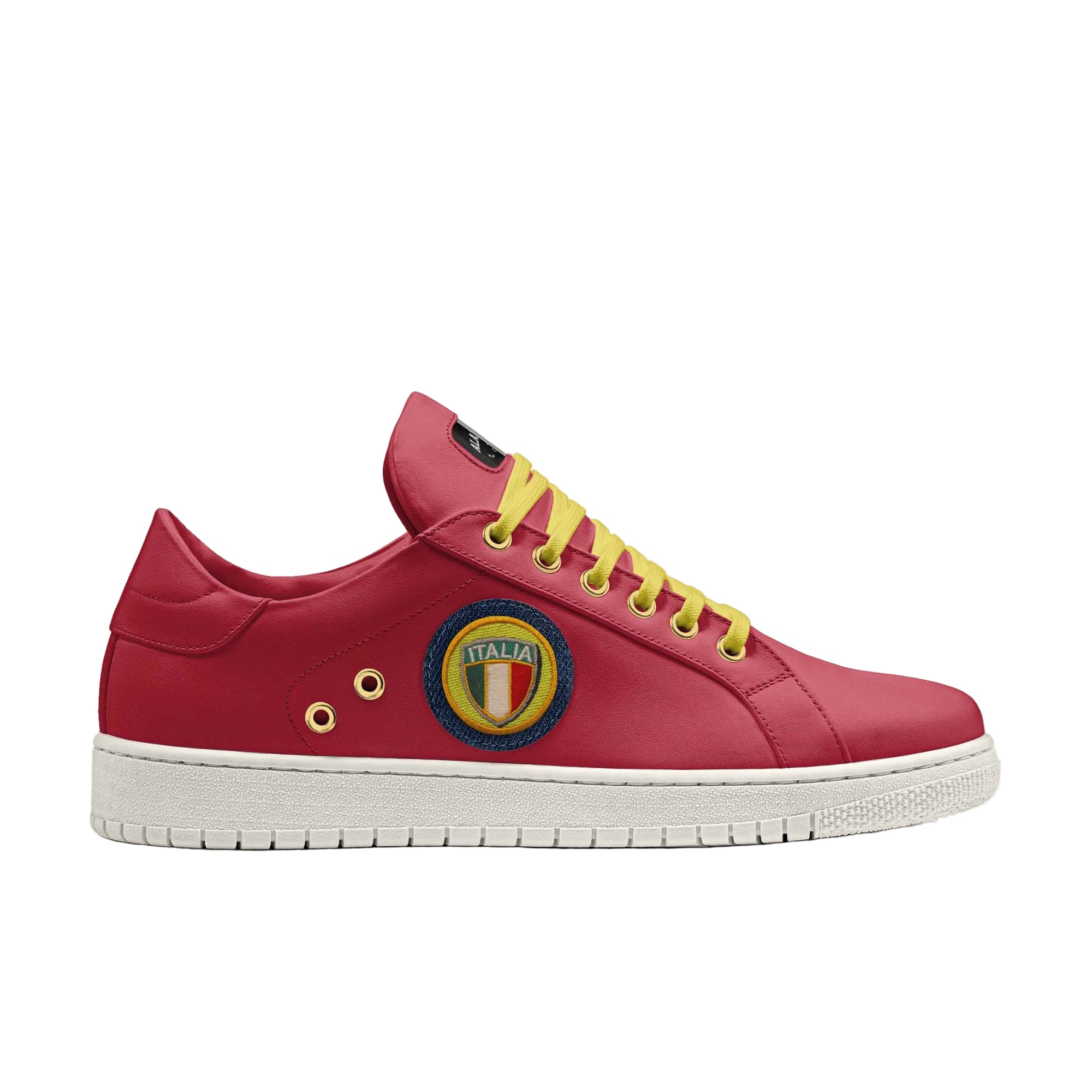 eco-friendly low top sneakers for men and women
red and yellow vintage designer sneakers with Italia patch
lightweight recyclable sole sneakers for everyday wear
stylish denim sneakers for casual streetwear outfits
sustainable designer sneakers with embroidered patch
luxury eco sneakers for modern fashion lovers
