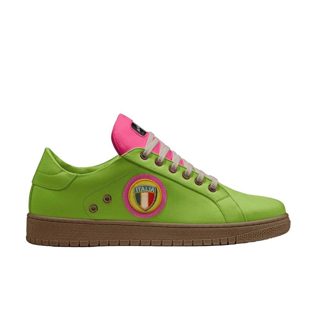 Discover the Eco Vintage Low Top Sneaker Green & Pink. Crafted from premium denim and eco-technical materials with a lightweight recyclable sole for sustainable everyday style.

Green and pink eco vintage sneakers

Sustainable low top designer sneaker

Denim eco sneaker with embroidered patch

Eco sneakers, sustainable designer footwear, vintage low top sneakers, green pink sneakers, recycled sole shoes, denim sneakers, luxury eco fashion shoes