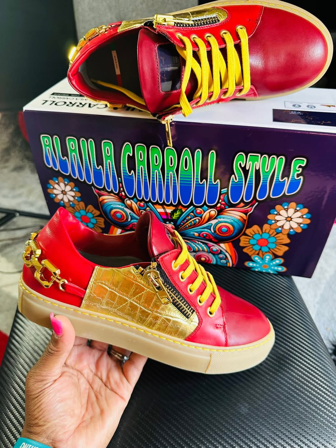 Alaila Carroll METAL URBAN LOW TOP RED & GOLD