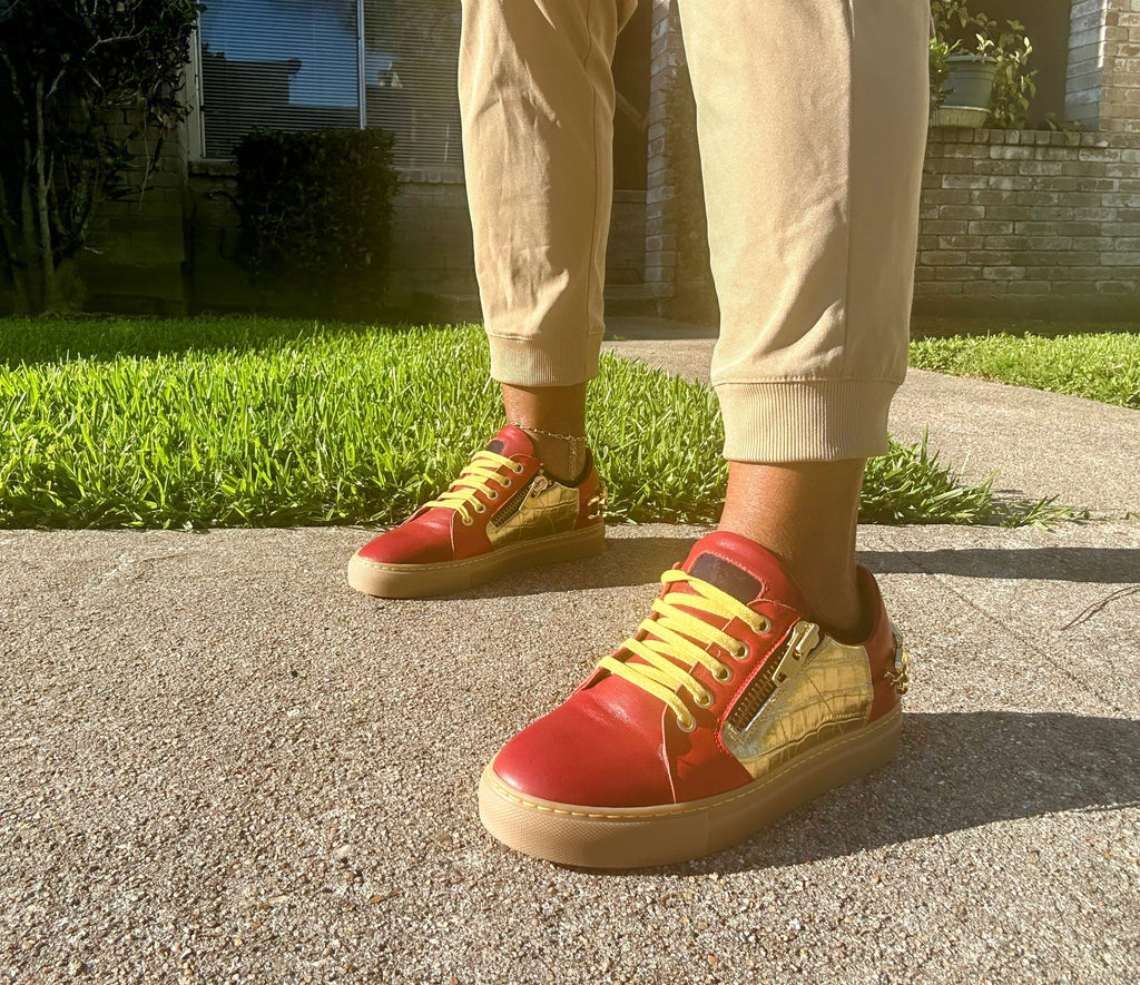 Alaila Carroll METAL URBAN LOW TOP RED & GOLD