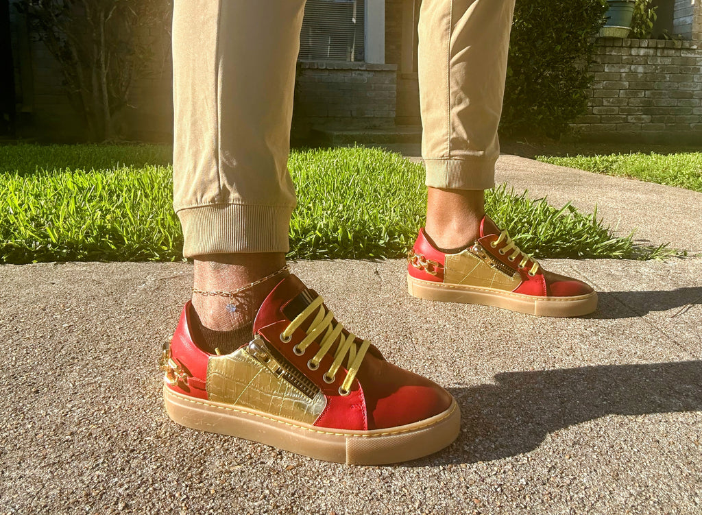 Alaila Carroll METAL URBAN LOW TOP RED & GOLD
