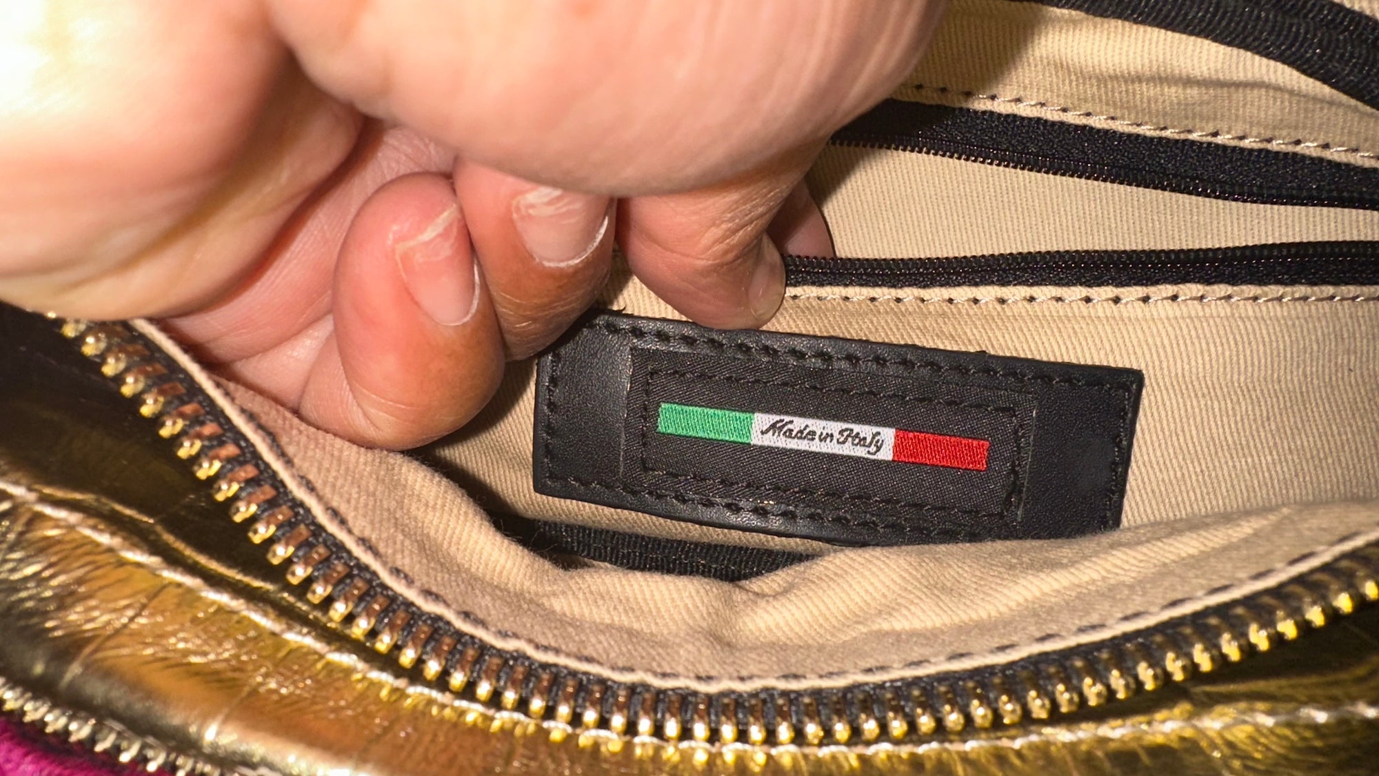 DESIGNER LUXE MULTI-POCKET BELT BAG Black, Purple, & Gold