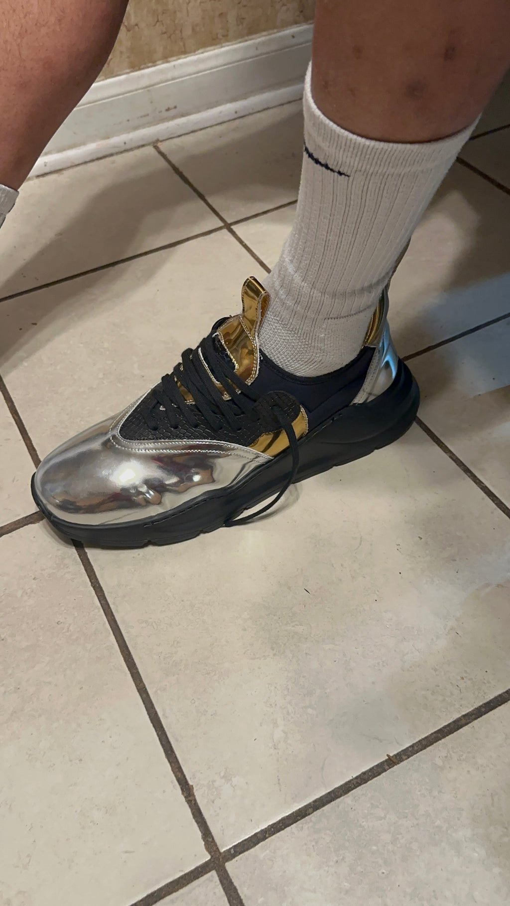 Slip-On Future Walker Sliver, Gold, & Black