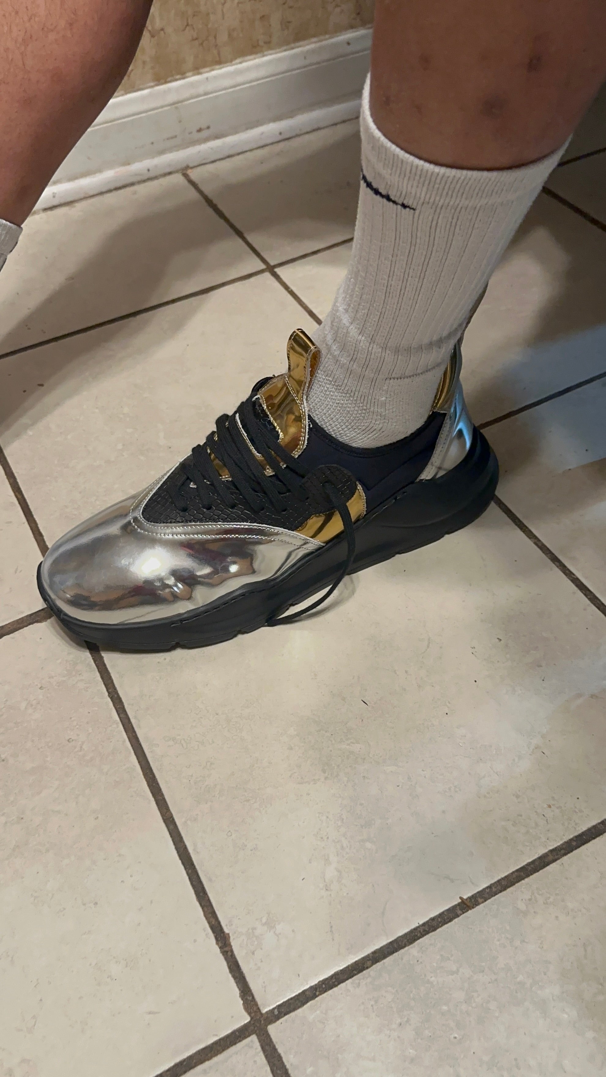 Slip-On Future Walker Sliver, Gold, & Black