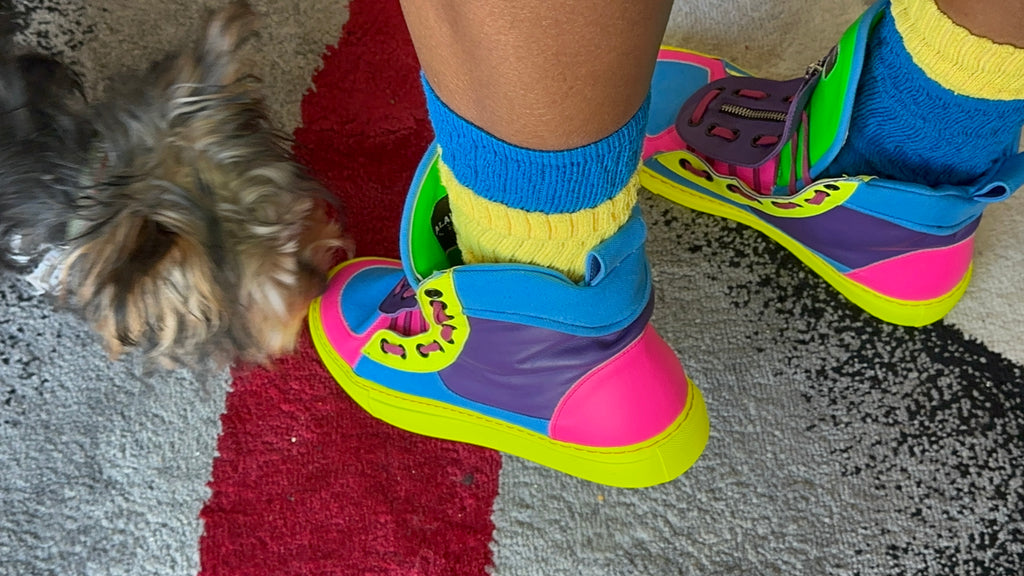 Designer Zipper High-Top Rainbow