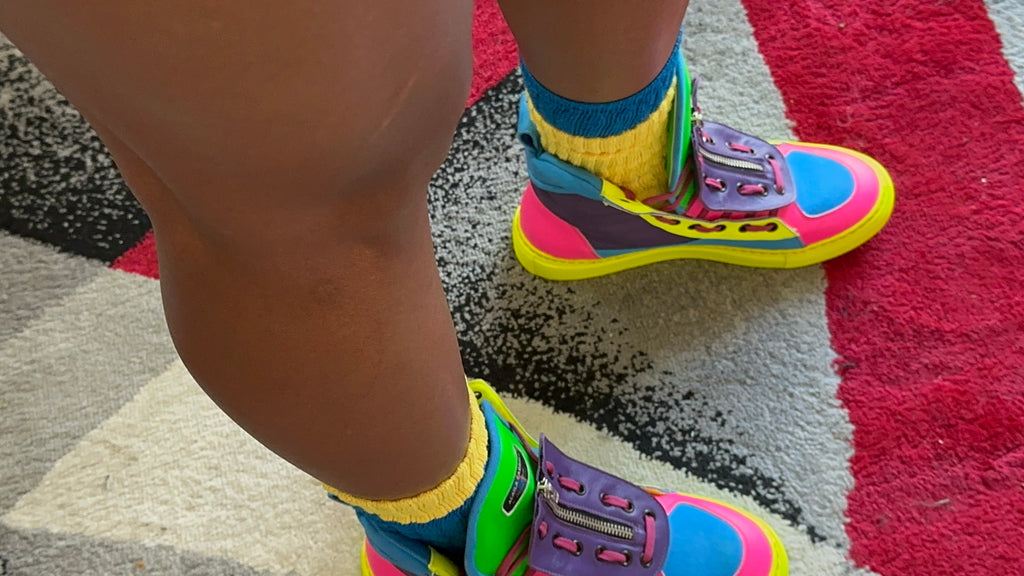 Designer Zipper High-Top Rainbow