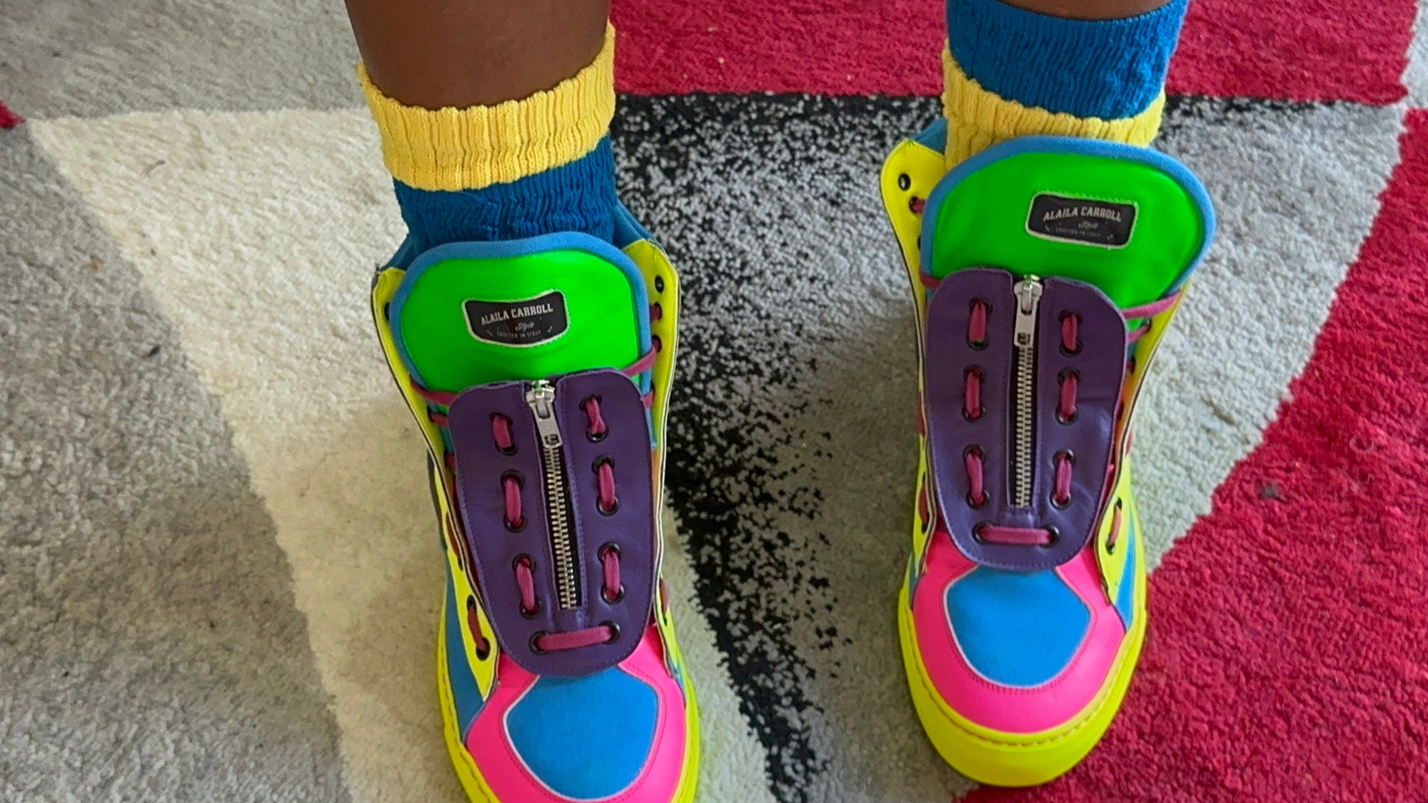 Designer Zipper High-Top Rainbow