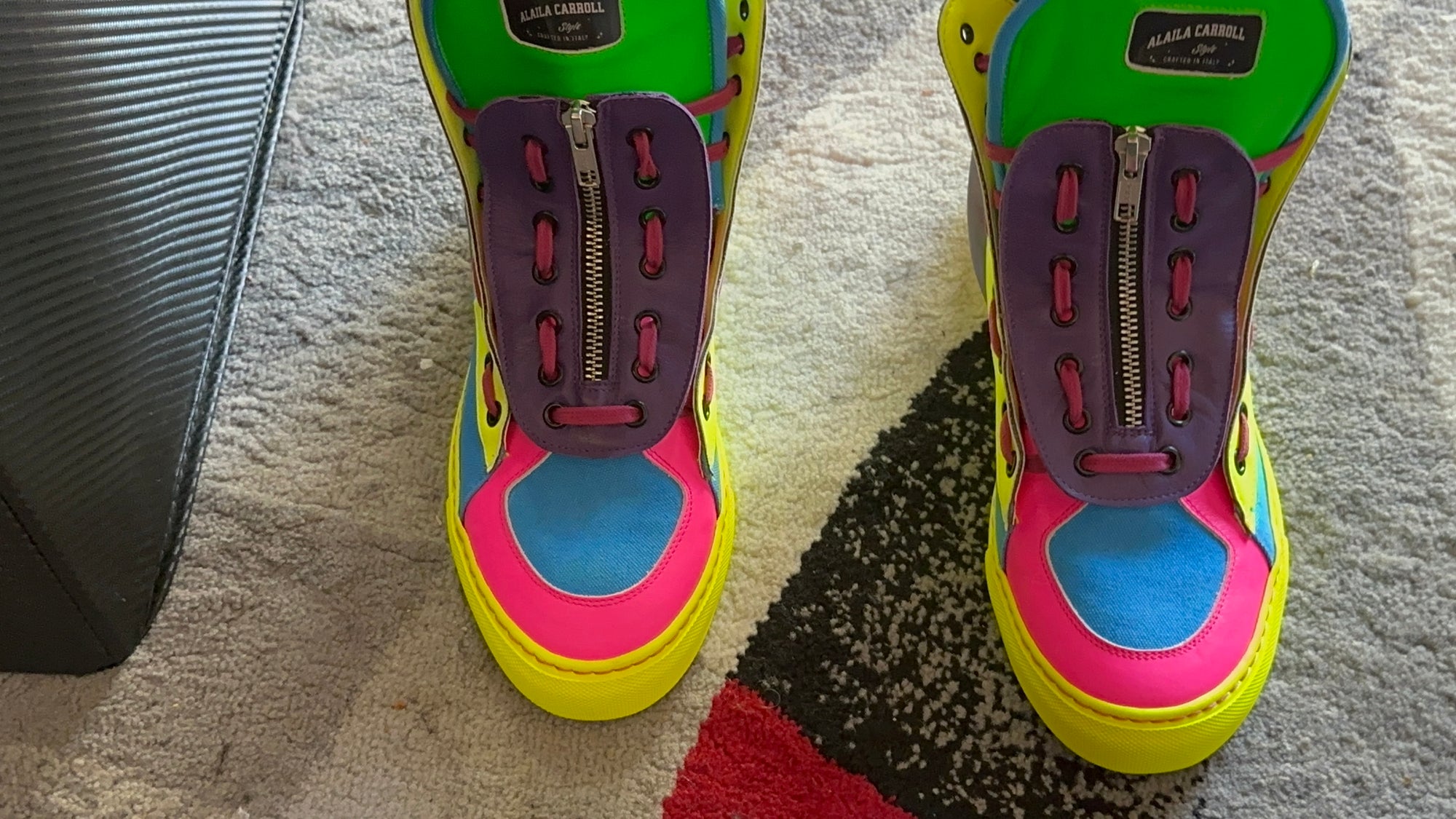 Designer Zipper High-Top Rainbow