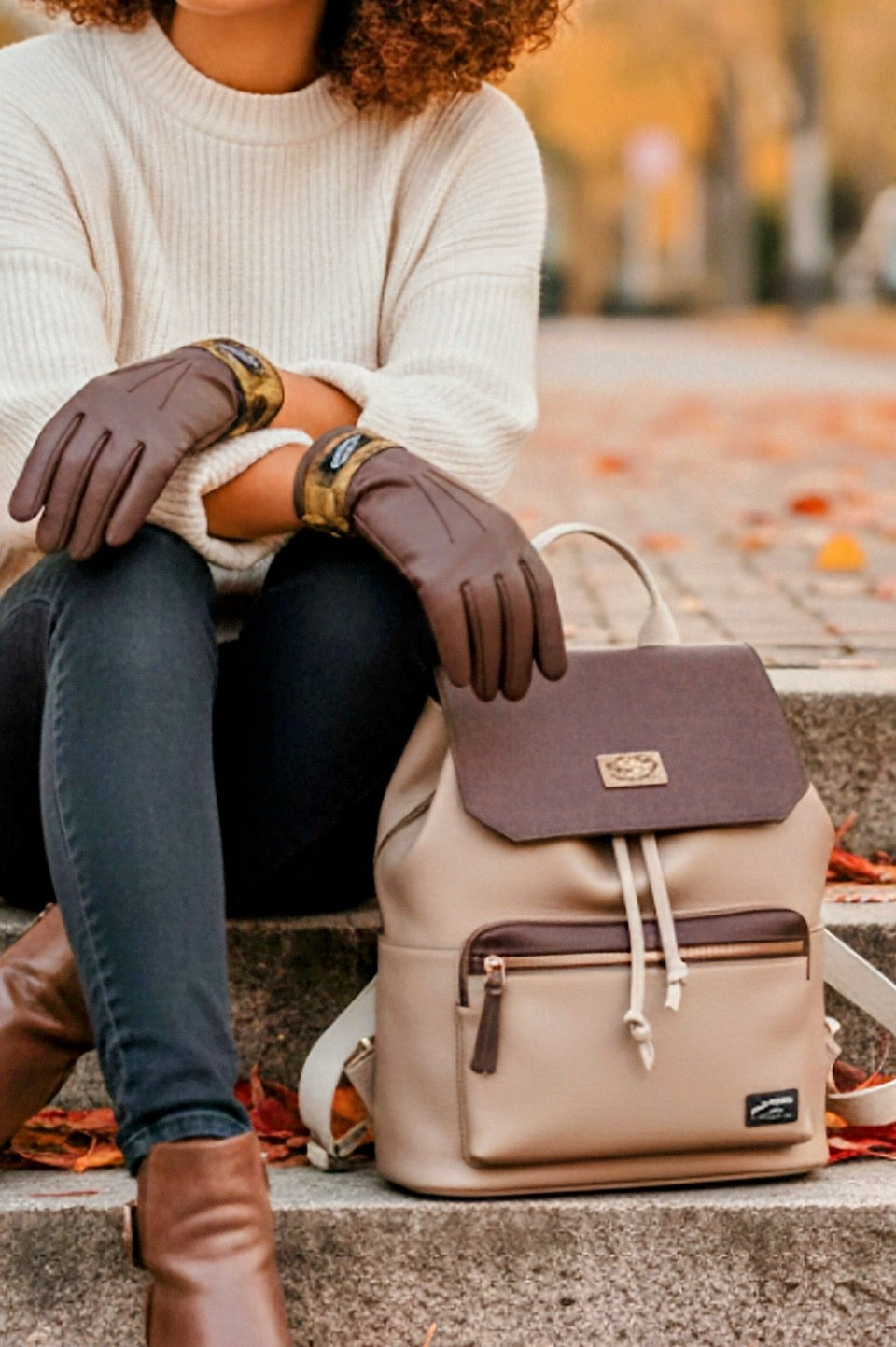 DESIGNER LUXE FASHION GLOVES Brown, Gold, & Leopard