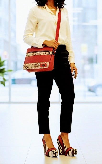 DESIGNER LUXURY URBAN MESSENGER BAG – Red, Black, & Zebra