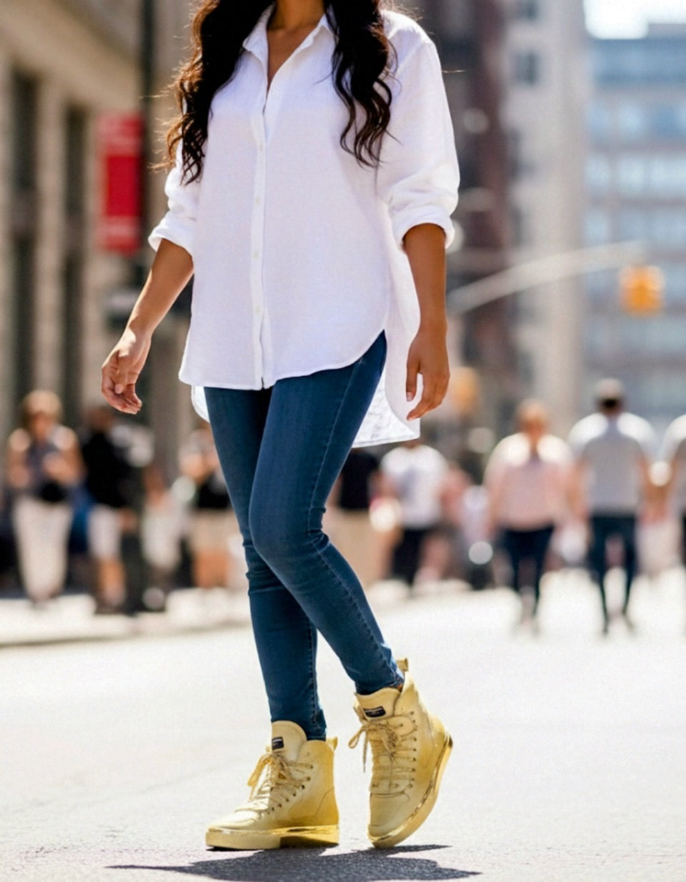 DESIGNER LACED HIGH-TOP – Gold
