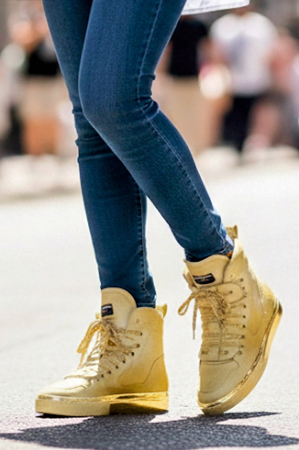 DESIGNER LACED HIGH-TOP – Gold