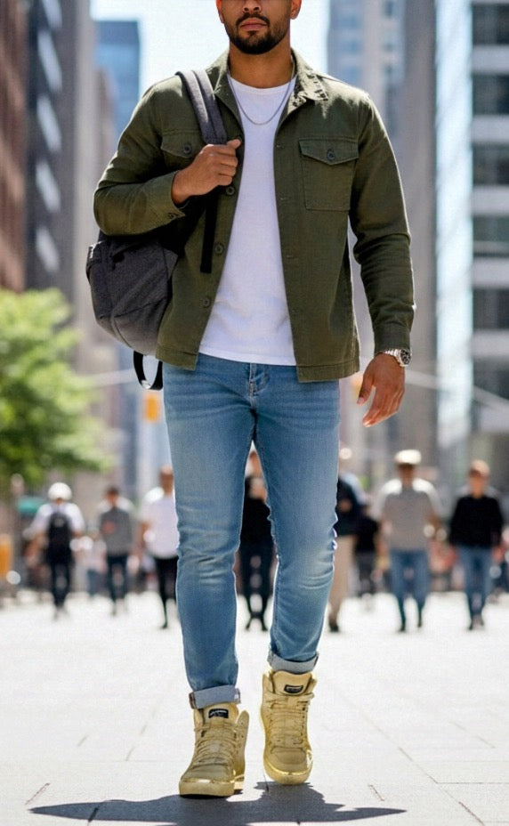 DESIGNER LACED HIGH-TOP – Gold