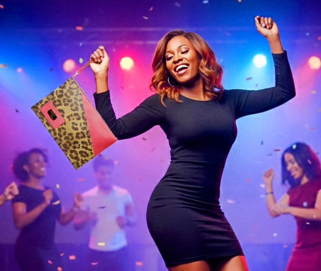 DESIGNER CLUTCH BAG MULTIUSE RED & JAGUAR