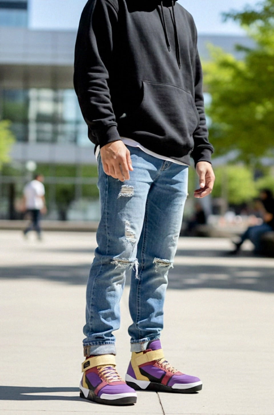 Fashion Strap High Top Purple, Gold, Maroon, White & Black | Futuristic Designer Sneaker