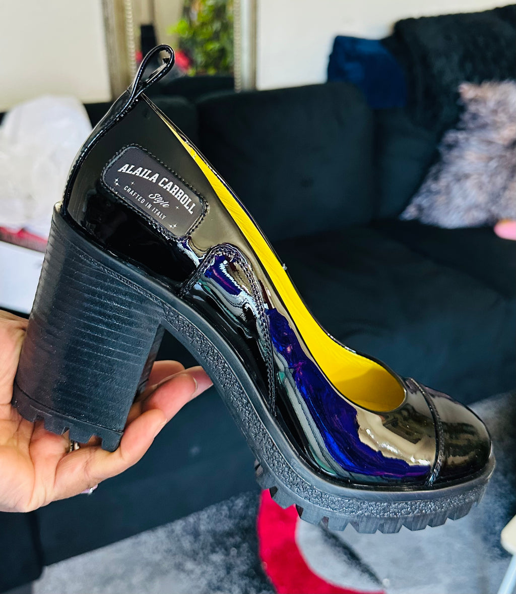 Ankle Strap Heel – Always Shining Varnish Black