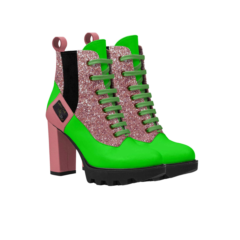 Shop the Laced Designer Boot Pink & Green featuring Italian materials, lace-up design, elastic panels, and a 3.89" heel—perfect for comfort, style, and stepping with confidence.
pink and green designer boots
lace-up heel boots
Alpha Kappa Alpha shoes
comfortable heel boots
Italian designer boots
women’s fashion boots
statement heel boots
dance-friendly heels
luxury lace-up boots
designer sorority boots