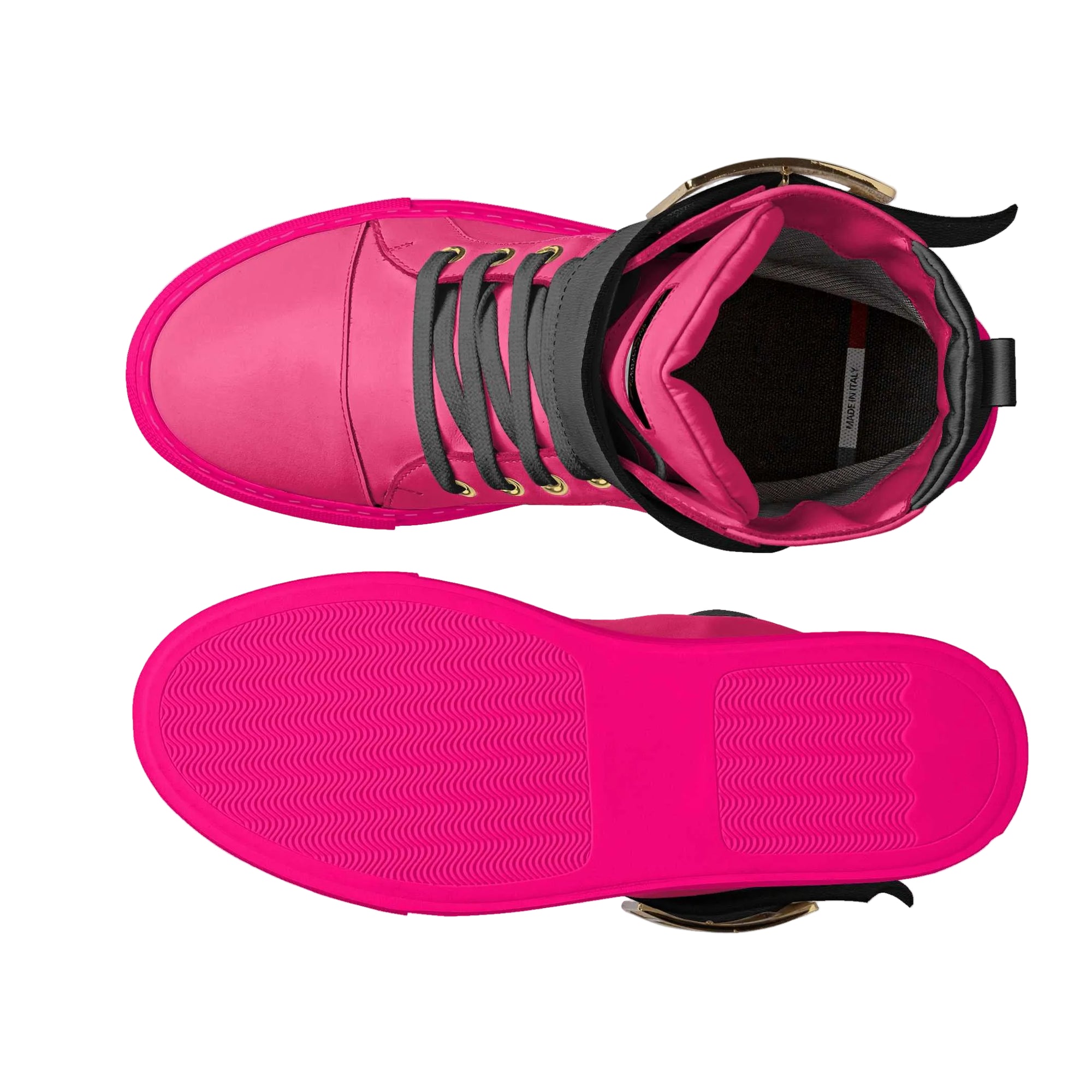 Pink and Black LUXE HIGH-TOP SNEAKER image 1