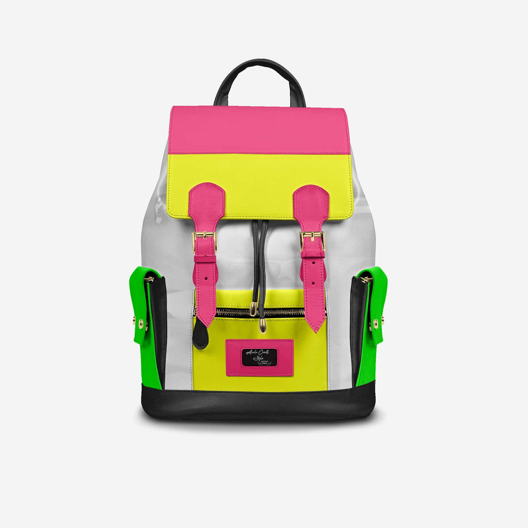 Shop the Retro Luxe Backpack Colorful by Alaila Carroll Style. Handcrafted in Italy with premium leather, multiple compartments, and bold artistic design. Limited Edition with certificate.
luxury backpack
designer backpack
colorful backpack
retro style backpack
Italian leather backpack
limited edition backpack
high-end fashion backpack
vintage inspired backpack
Alaila Carroll Style bag
handcrafted Italian bag
luxury travel backpack
fashion backpack for women