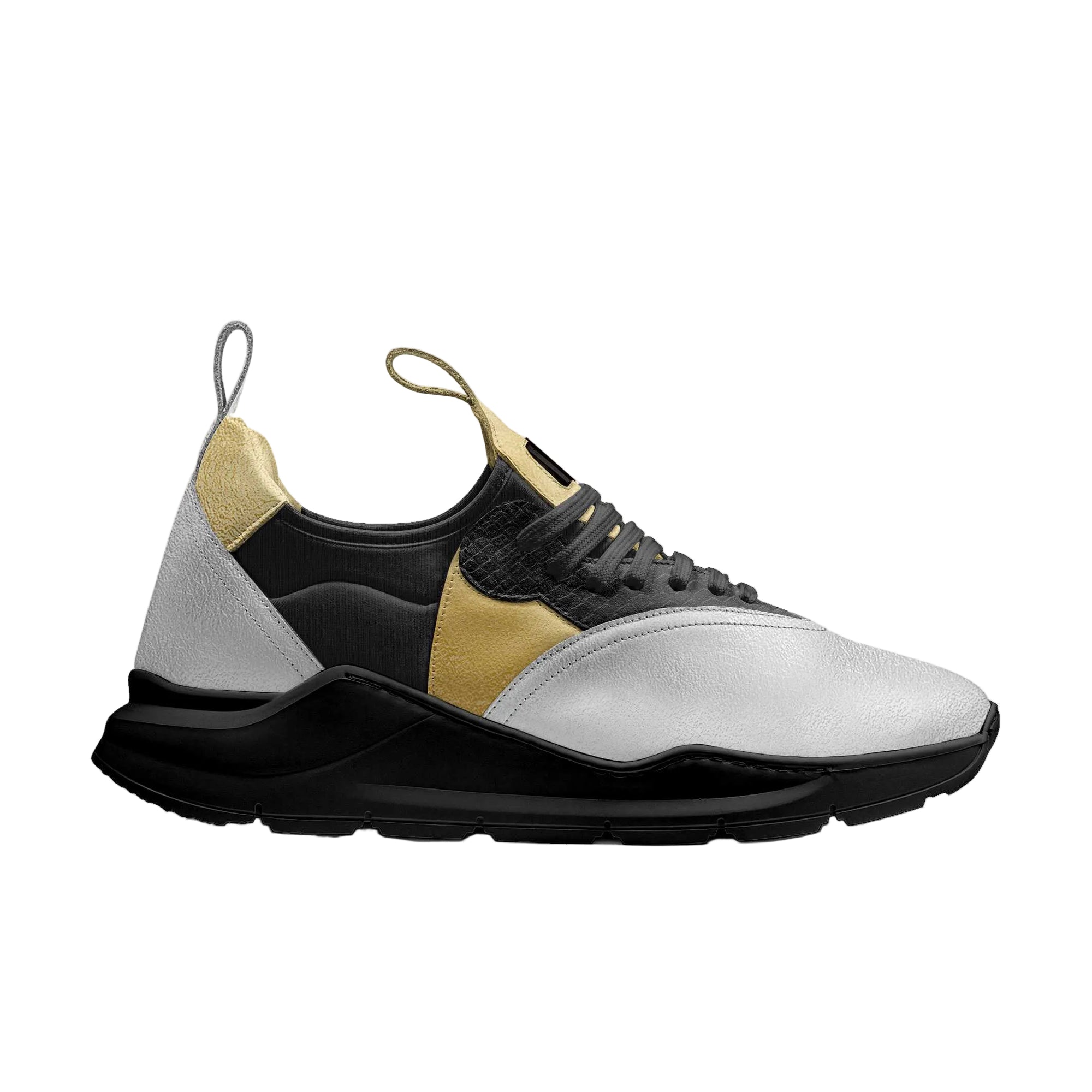 Shop the Slip-On Future Walker Silver, Gold & Black by Alaila Carroll Style. Futuristic Italian-crafted slip-on sneaker with embossed detailing, elastic sides, and limited edition certificate
futuristic slip-on sneaker
luxury designer sneaker
Italian handcrafted sneakers
limited edition designer shoes
Alaila Carroll Style sneakers
silver gold black sneaker
avant-garde footwear
high-end slip-on sneaker
premium Italian sneakers
exclusive fashion shoes