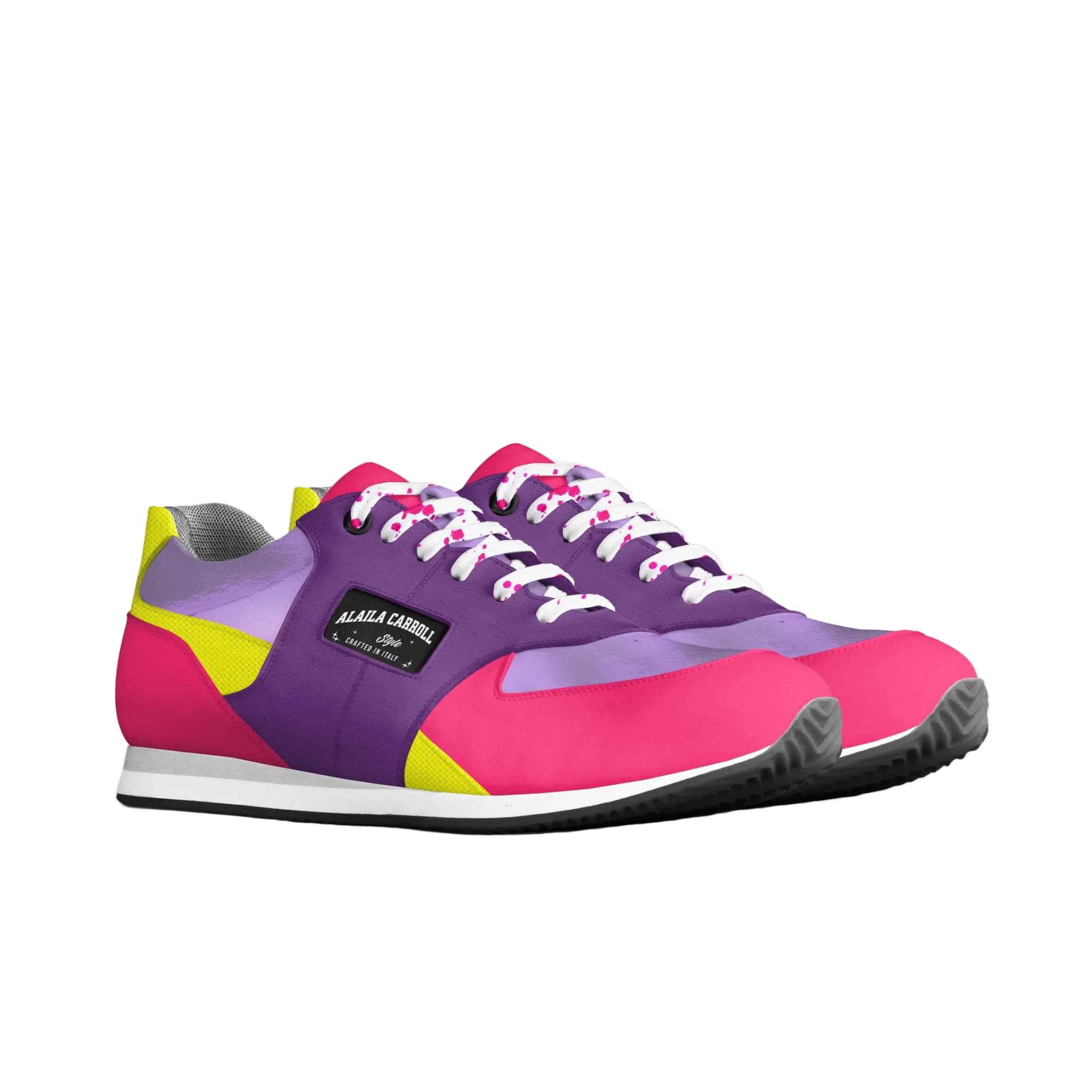 Shop Sporty Running Trainer Pink, Purple & Yellow sneakers crafted from Italian materials with retro ’70s sports style. Comfort meets luxury design.
Pink, purple, and yellow running trainer sneakers

Retro sporty luxury trainers

Italian designer casual sneakers

Sporty running trainers, luxury casual sneakers, retro sport sneakers, Italian designer trainers, walking shoes luxury, colorful sneakers, Alaila Carroll Style
