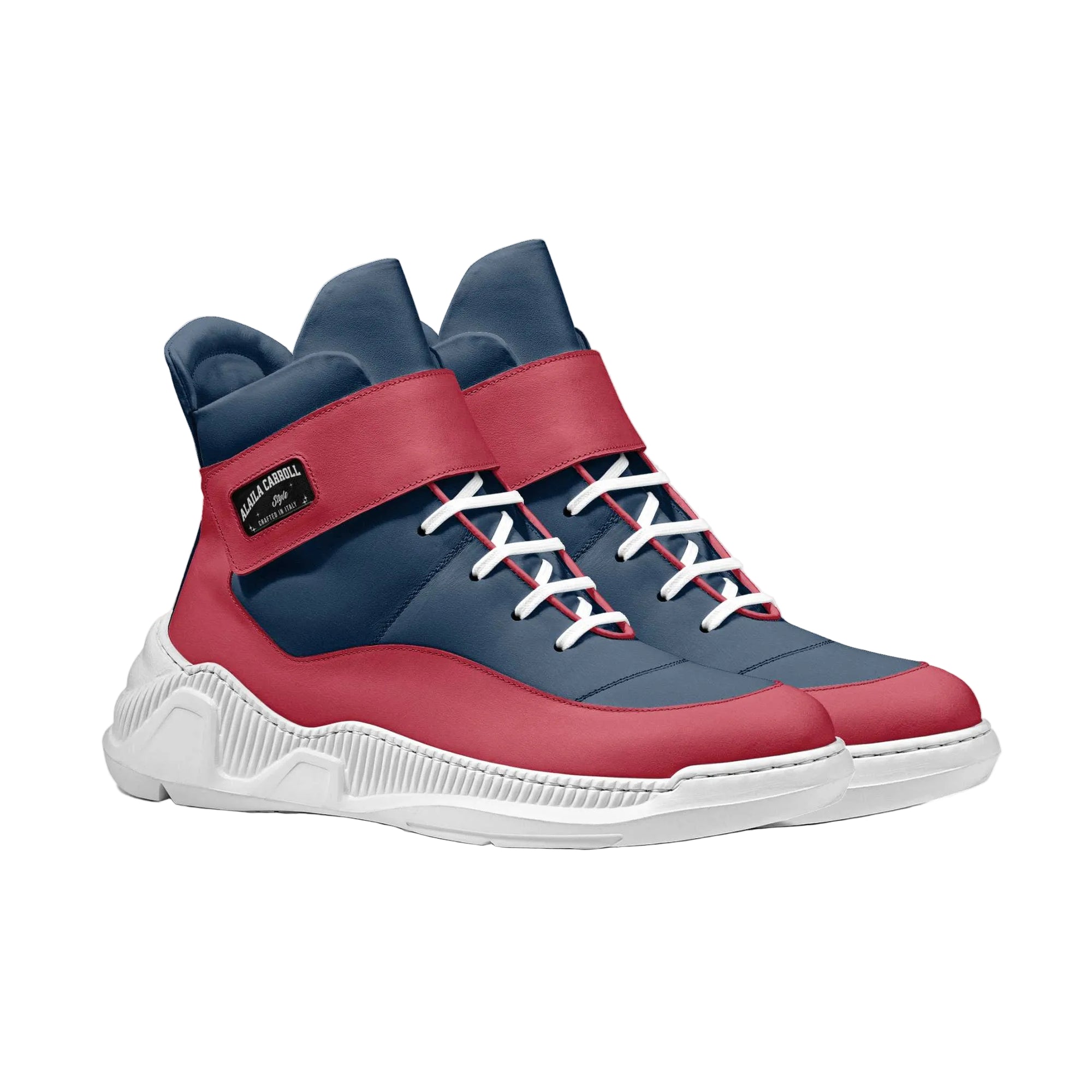 Shop the Strap Chunky High Top in Red, White & Blue. Futuristic chunky sneaker with Velcro logo strap, lightweight sole, and bold designer style.

Chunky high-top sneaker red white blue

Designer futuristic high-top sneaker

Luxury streetwear chunky sneakers

Chunky high-top sneakers, designer high-top shoes, luxury streetwear sneakers, futuristic sneakers, red, white, and blue sneakers, statement fashion shoes, unisex chunky sneakers
