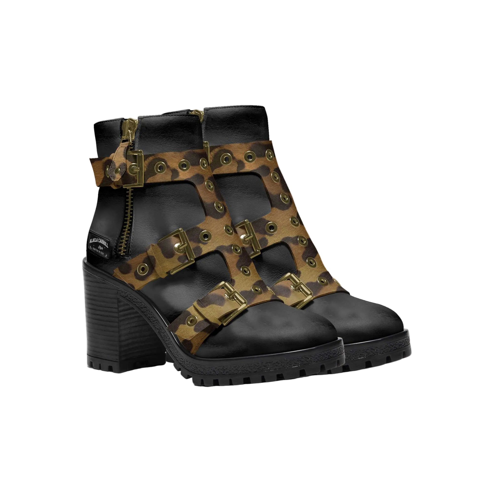 Shop the Triple Straps Boot in Black & Leopard. A bold monk-strap designer boot with zip closure and fierce leopard detailing for standout style.

Black and leopard triple strap boot

Luxury women’s monk strap boot

Zippered designer statement boot

Luxury women boots, designer ankle boots, triple strap boots, monk strap boot women, leopard print boots, bold fashion footwear