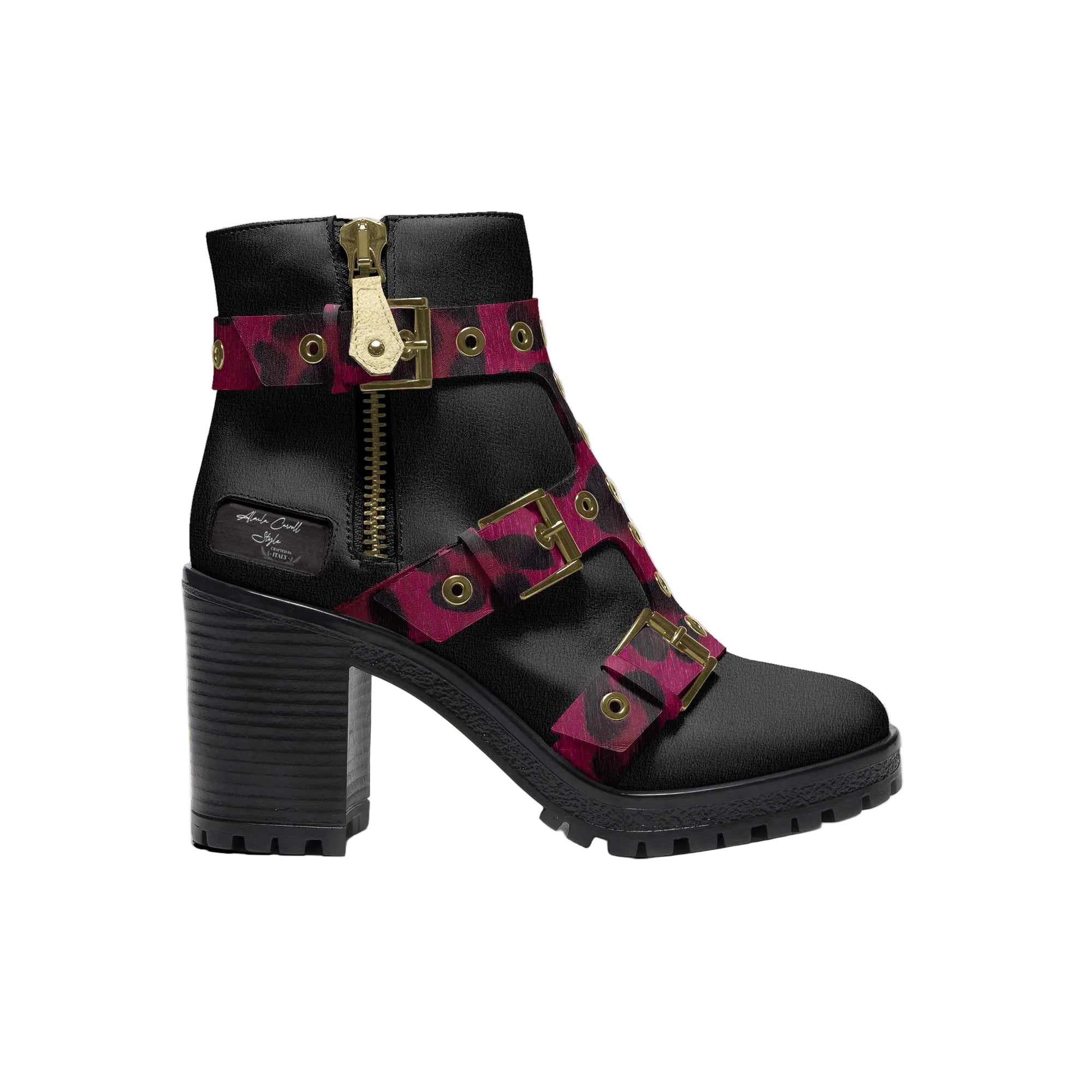 Make a statement with the Triple Straps Boot in black & purple animal print. Features a rebellious zippered design with three monk-style straps for bold, fashion-forward style.
triple strap boots, monk strap boots women, animal print boots, black, purple boots, zippered ankle boots, edgy fashion boots, designer women’s boots, rebellious style footwear, statement ankle boots, trendy women’s shoes
