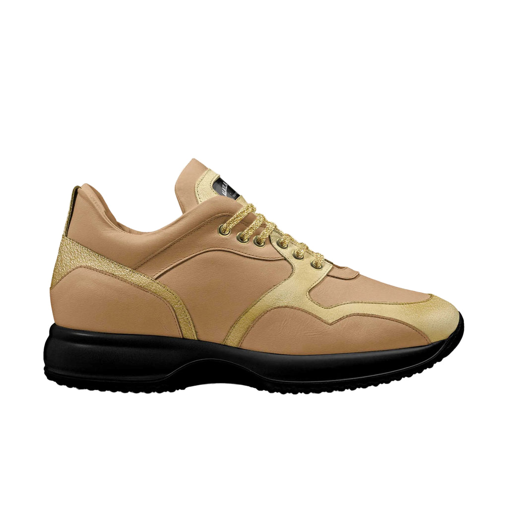 Shop the Walker Low Top Sneaker in Tan & Gold. Crafted from premium Italian materials with a lightweight ergonomic sole and refined lace-up design.

Tan and gold luxury low-top sneaker

Italian designer sneaker

Unisex luxury casual sneaker

Luxury low top sneaker, Italian designer sneaker, tan gold sneakers, unisex luxury sneakers, everyday designer footwear, premium casual shoes