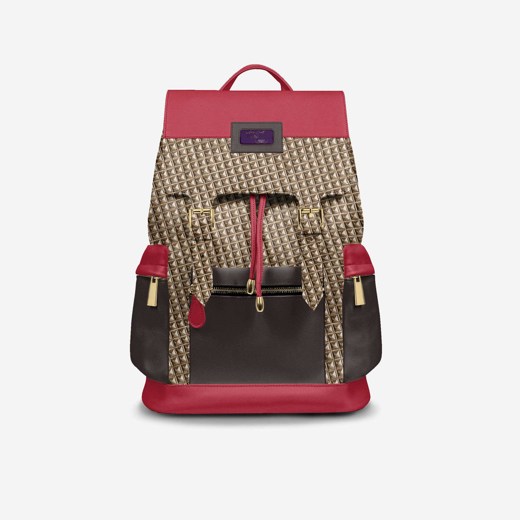 VINTAGE RED & BROWN LUXE BACKPACK image 0