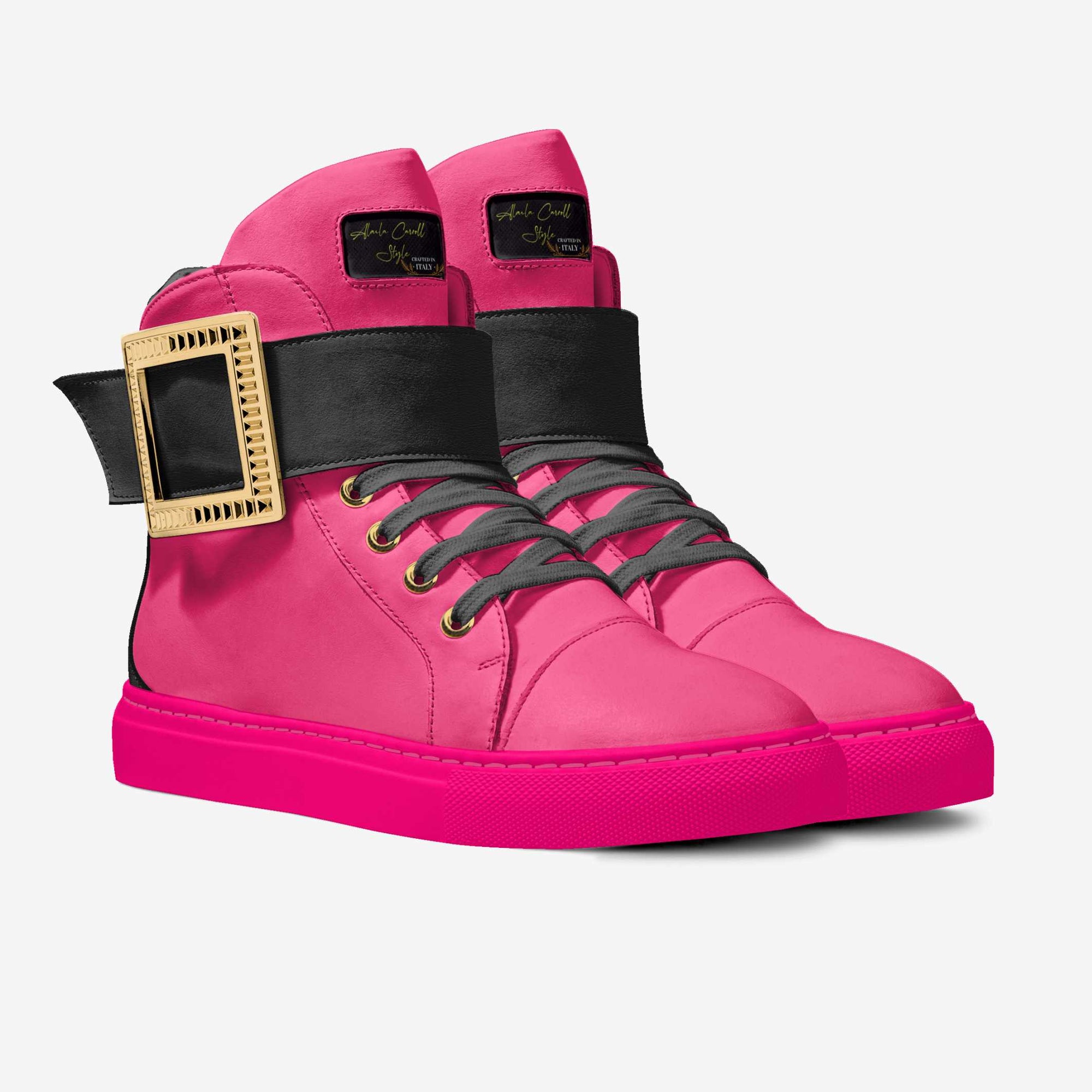 Pink LUXE HIGH-TOP SNEAKER image 0