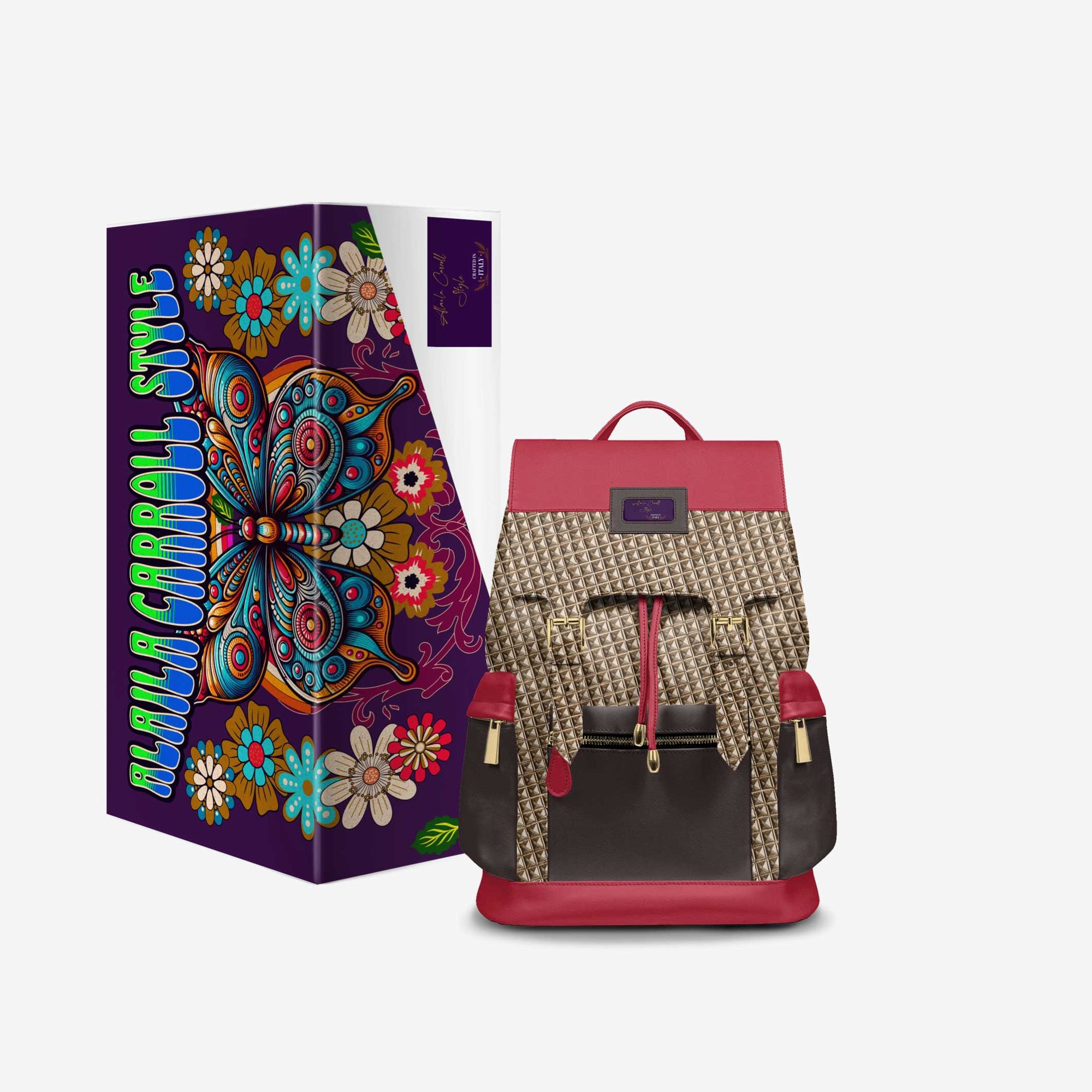 VINTAGE RED & BROWN LUXE BACKPACK image 7