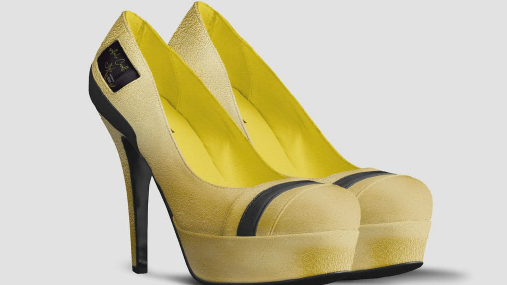 Luxury Striped Platform Pump Gold & Black