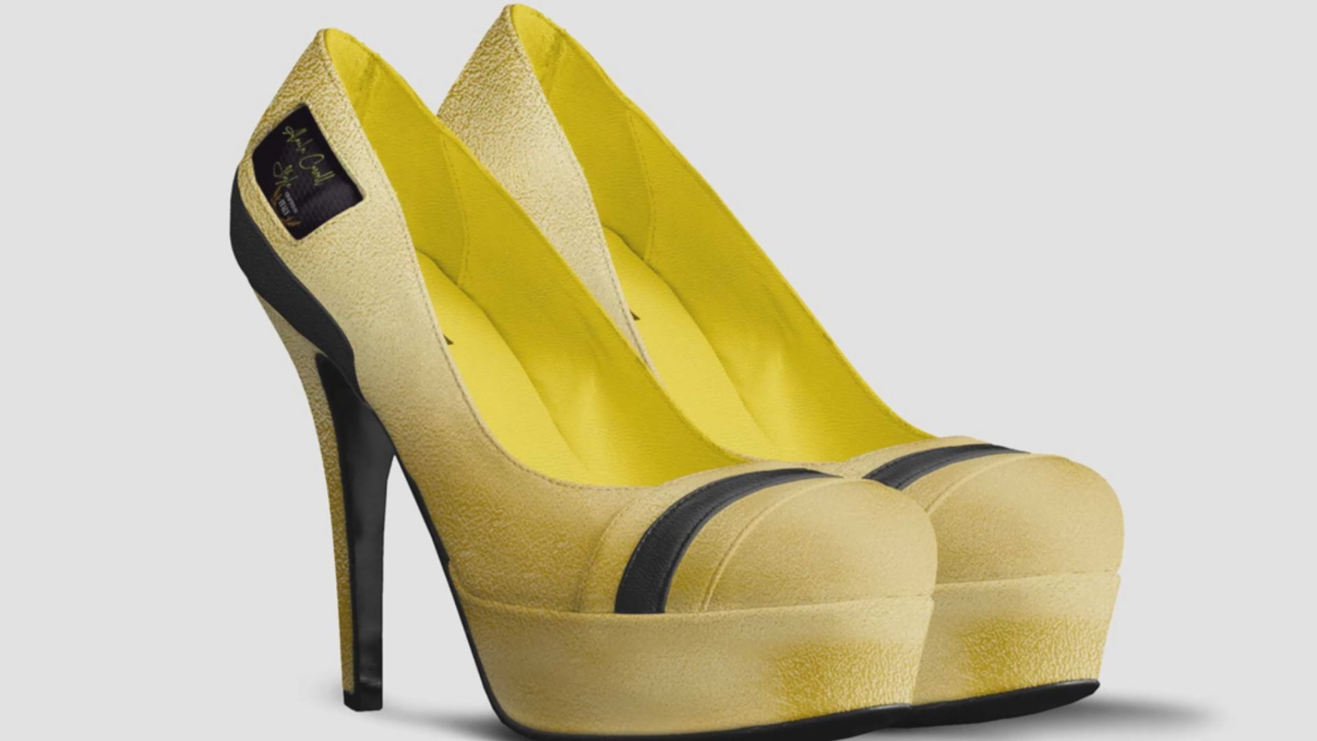 Luxury Striped Platform Pump Gold & Black