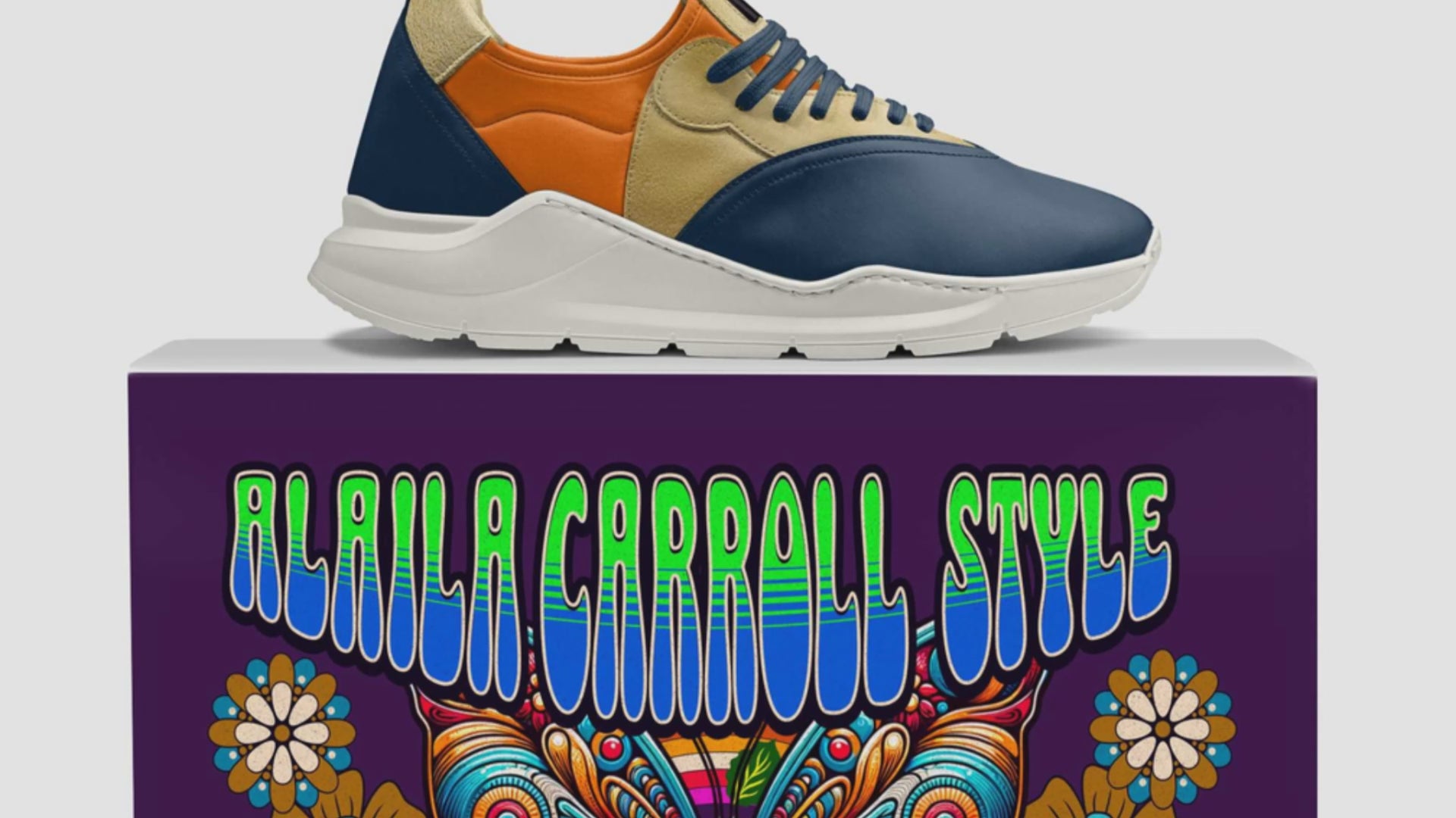 Slip-On Future Walker Navy, Orange, & Gold