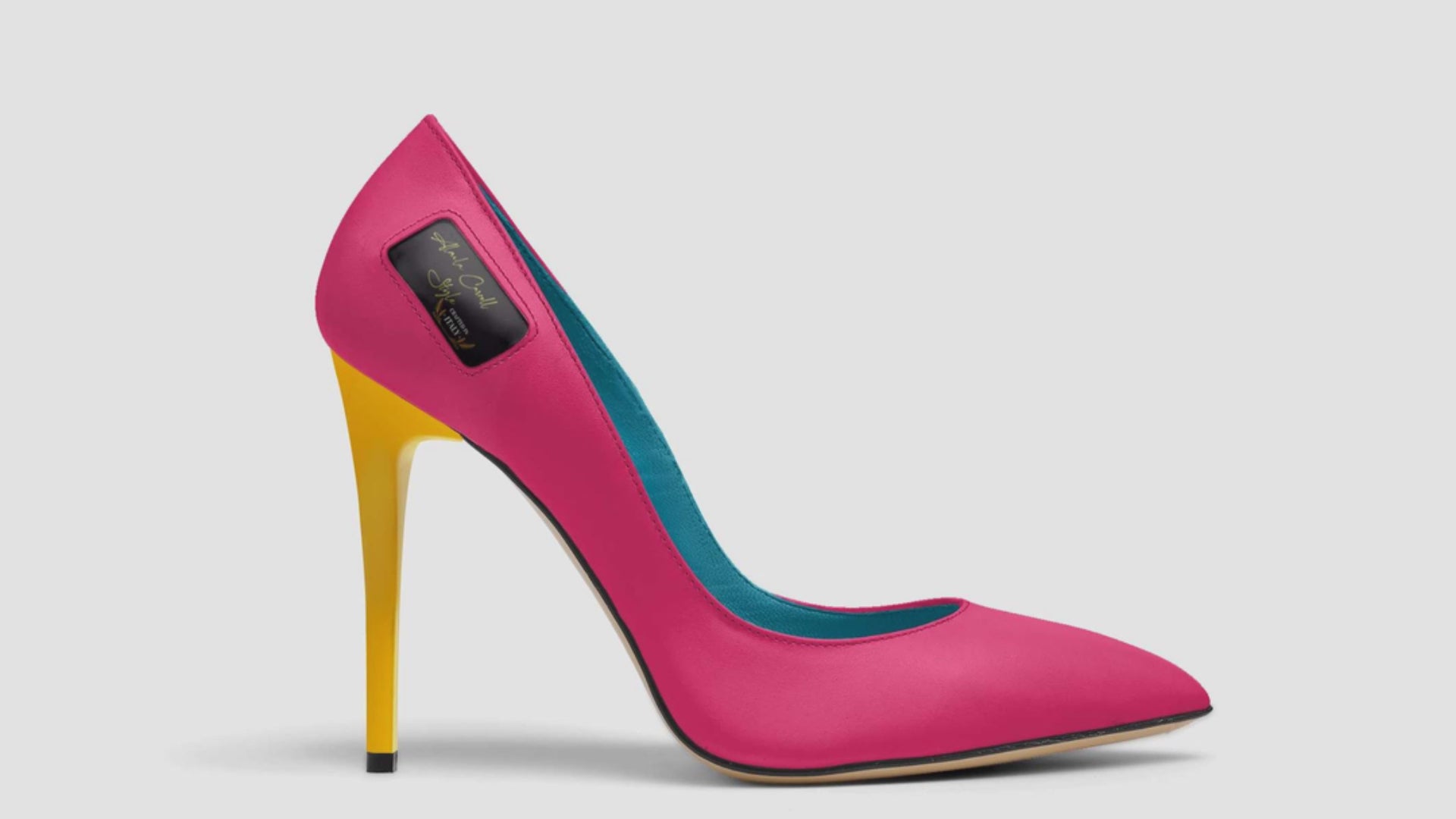 Pink & Yellow Full Cut High Heel