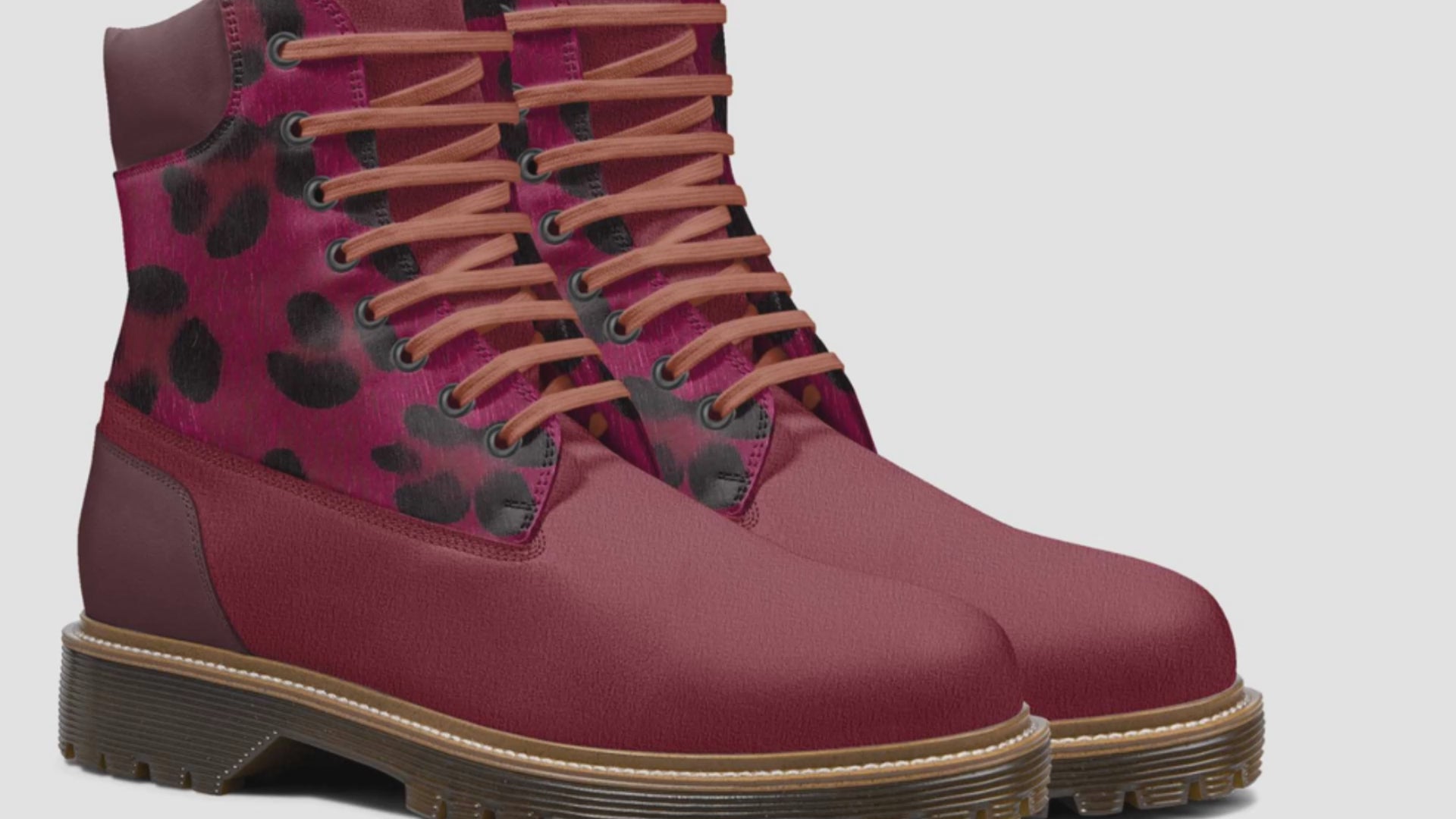 Luxury Minimal Street High Boot BURGUNDY
