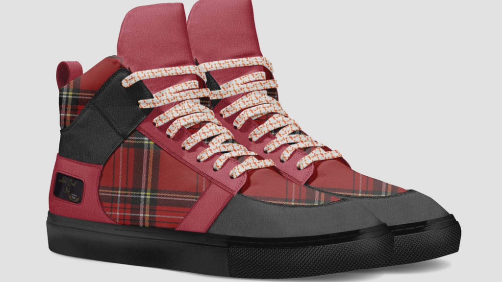 LUXURY CLASSIC BALLER HIGH TOP RED, BLACK, & PLAID