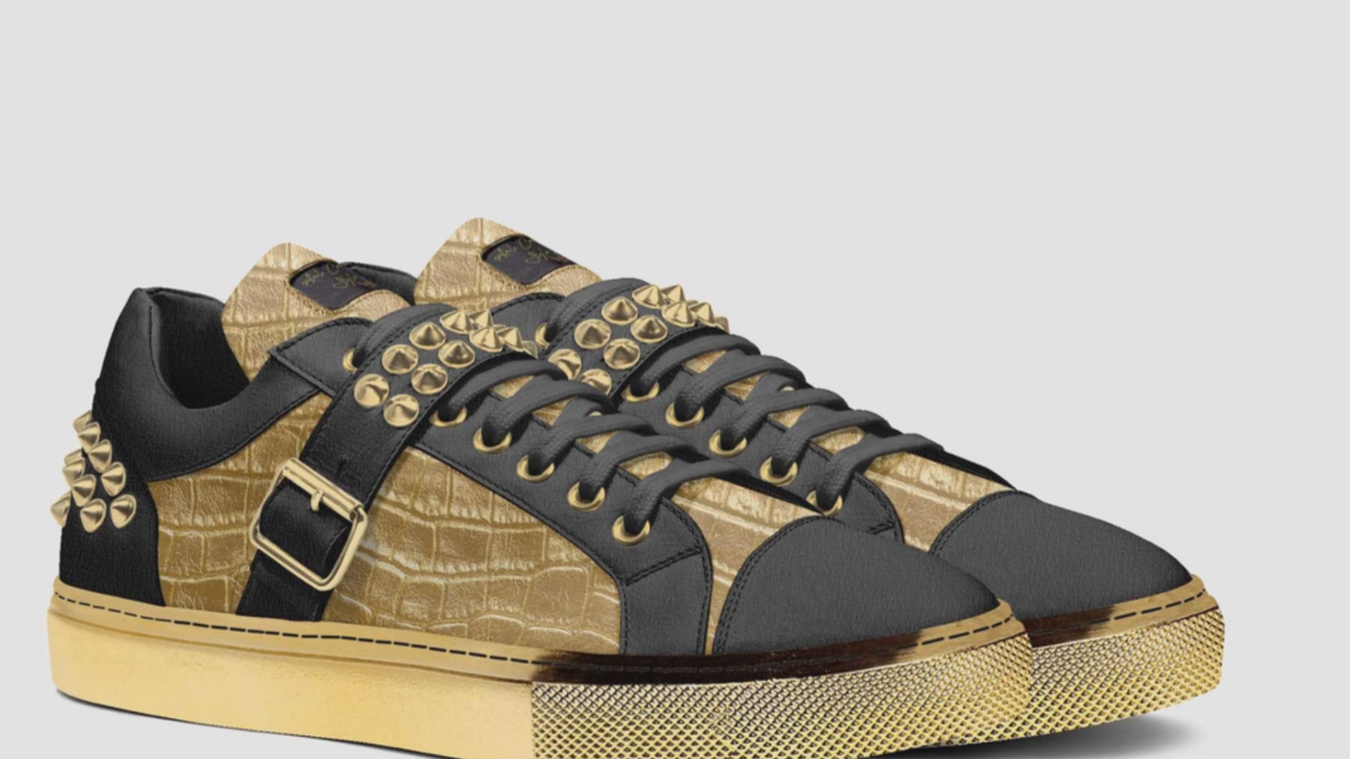 SPIKE FASHION LOW TOP Black & Gold