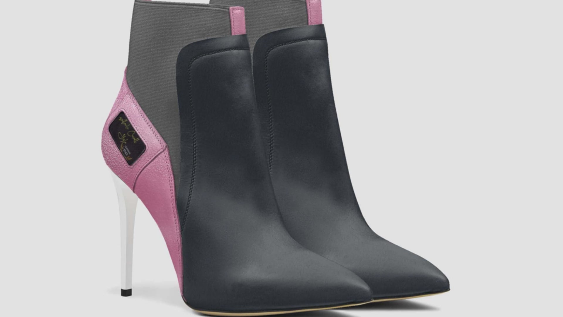 LUXURY HIGH-HEEL SOCK DESIGN PINK & GREY