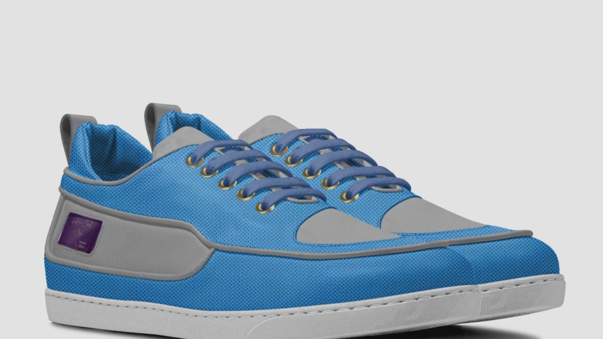 LUXURY FASHION BLUE & GREY SNEAKER LOW TOP