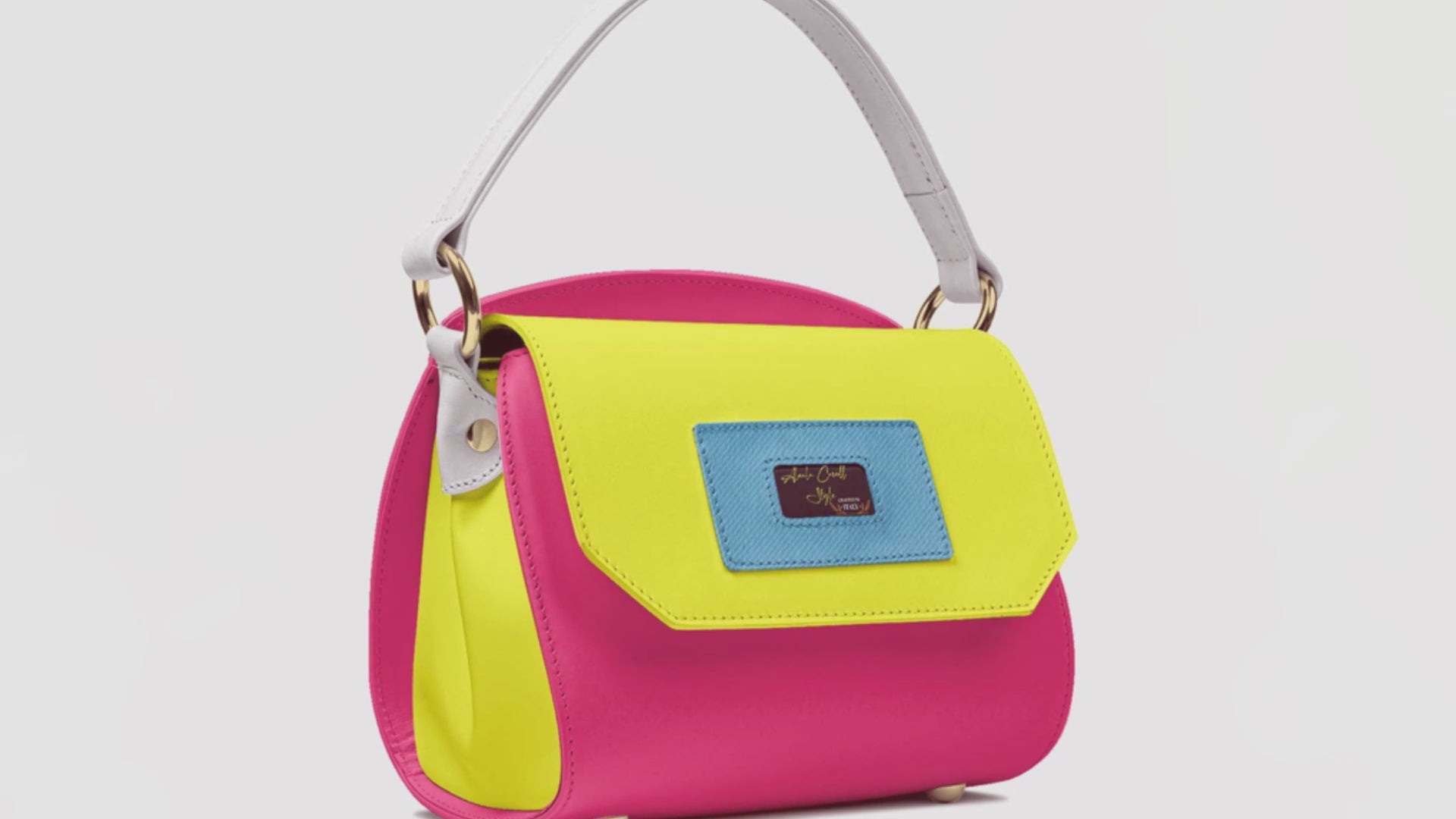 DESIGNER LUXURY ELEGANT-FASHION BAG PINK, YELLOW, & BLUE