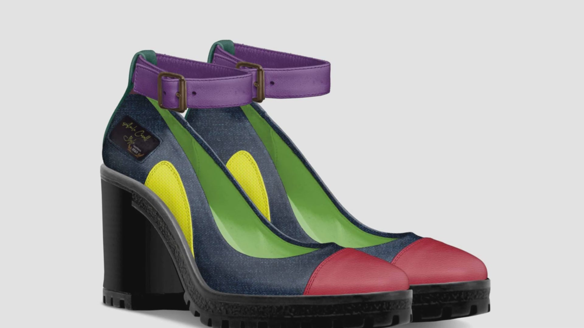 Colorful Ankle Strap Heel