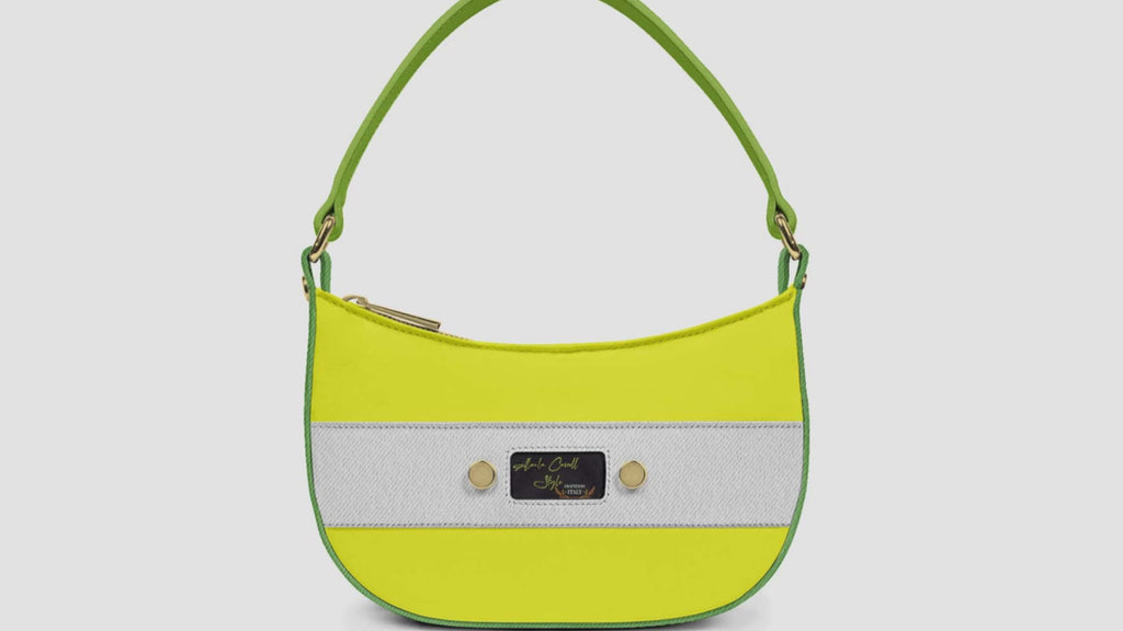 DESIGNER LUXE ELEGANCE BAG YELLOW, SLIVER, & GREEN
