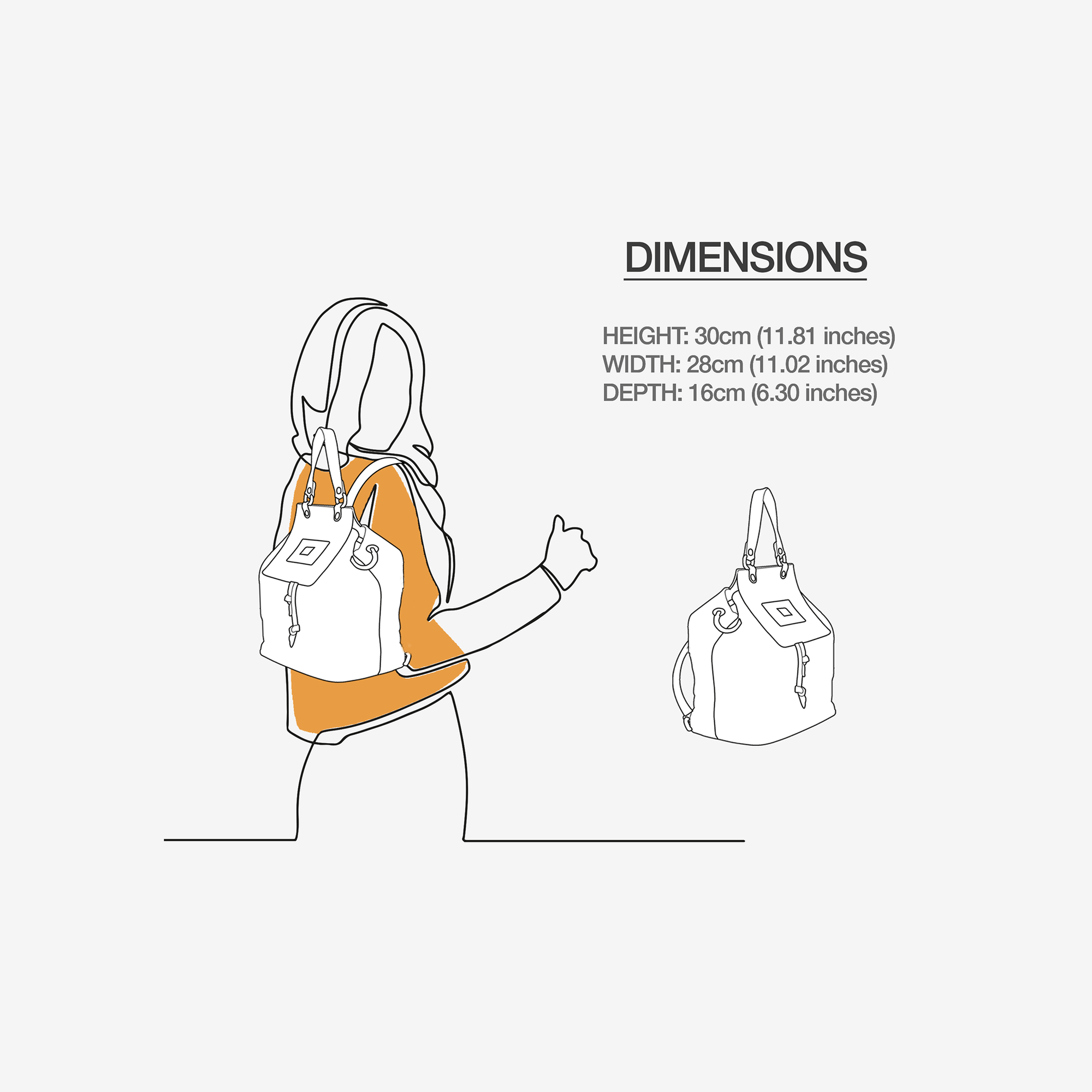 Multiuse Luxe Fashion Bag Denim & White